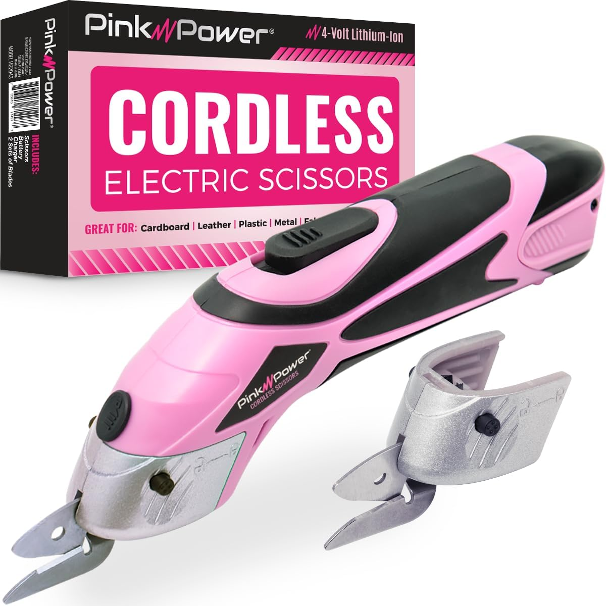 Cordless Electric Scissors Fabric Cutter for Crafts, Box, Sewing, Carpet, & Scrapbooking - Heavy Duty Professional Rotary Shears Cutting Tool - Automatic Cardboard Cutter Fabric Scissor