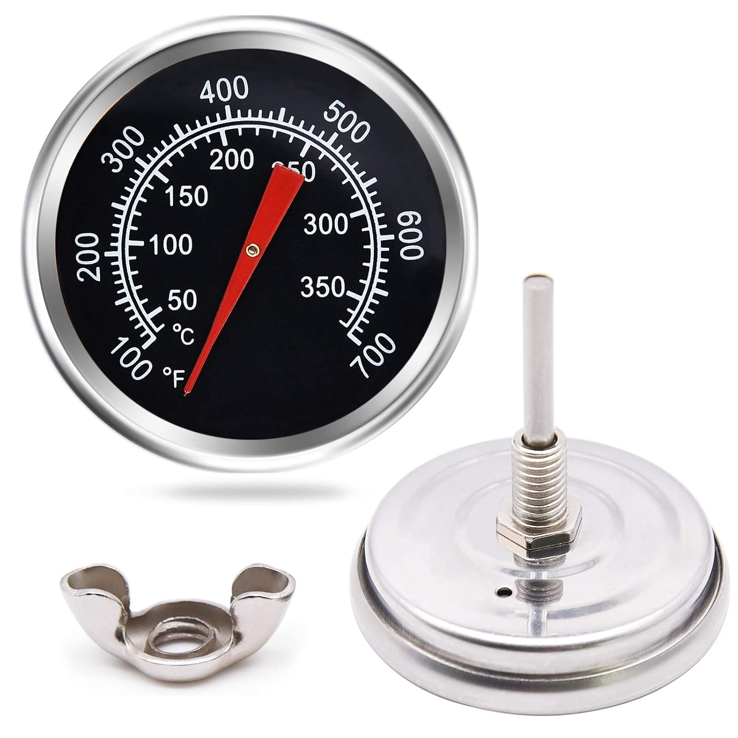 Grill Thermometer Temperature Gauge Replacement Parts for Chargriller 5050, 5650, Charbroil 463251414, 463250212, Temp Gauge Heat Indicator for Jenn-Air 720-0336, 720-0163 Grill Models.