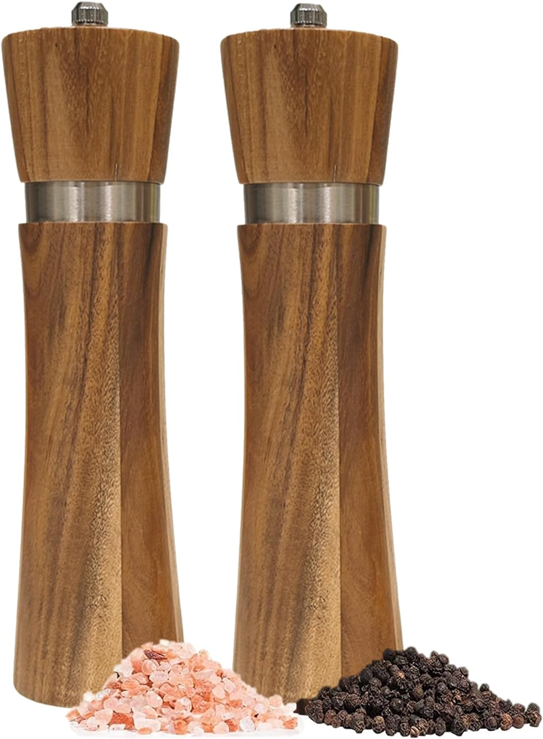 Gold Salt and Pepper Grinder Set,Salt and Pepper Grinder Set Wood,Gold Salt a... - Picture 9 of 13