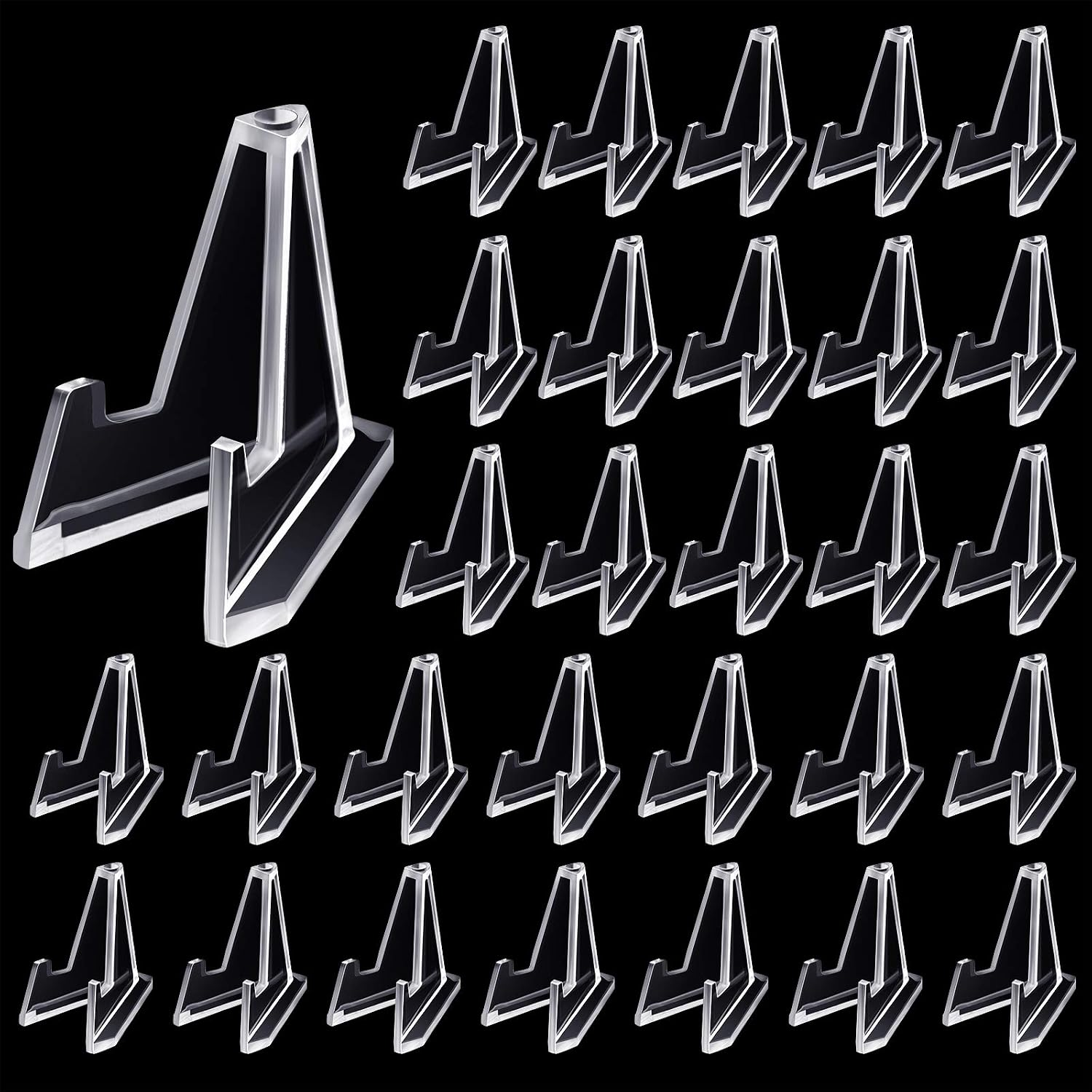 45 Pack Mini Clear Acrylic Easel Stands Coin Display Holders 1.4 Inch