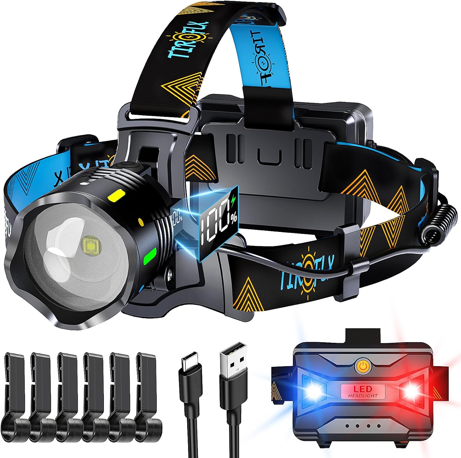 Linternas De Cabeza Recargables Lampara Frontal LED De Frente Alta Potencia