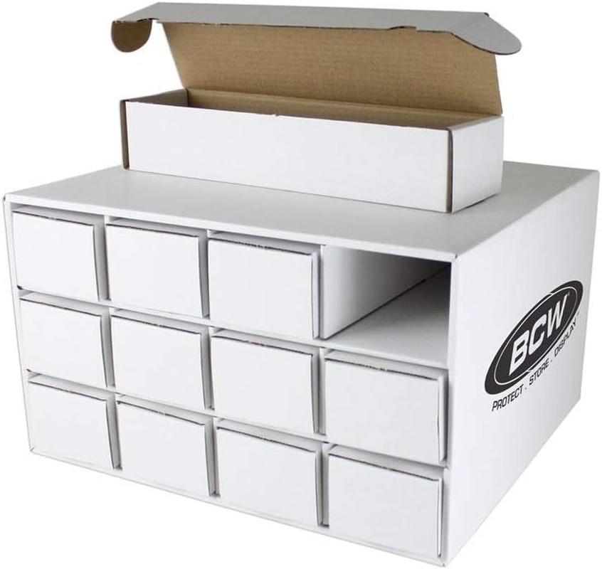 BCW Card House Storage Unit with 12 X 800Ct Boxes | Holds up to 9600 Cards | Organizer for Sports Cards, Pokémon, Magic: the Gathering & More