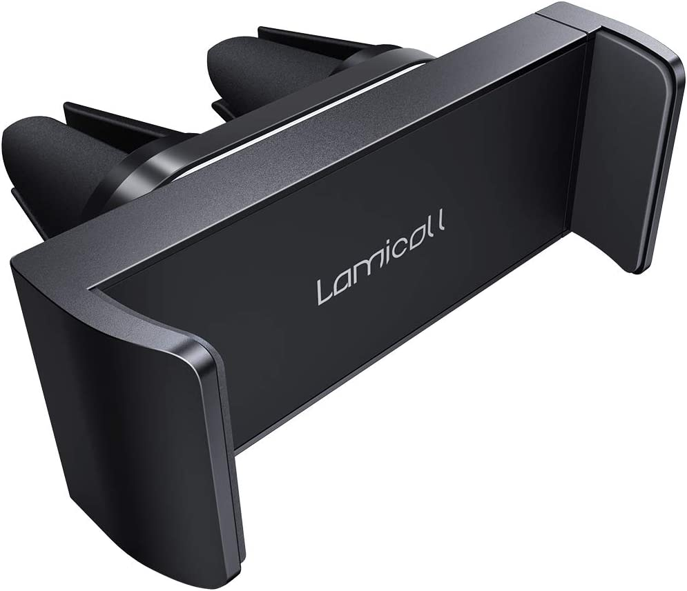 Lamicall Car Vent Phone Mount - Air Vent Clip Holder, Universal Stand Hands Free Cradle Compatible with Cell Phone 16 15 14 13 12 Mini 11 Pro Xs Max Xr X 8 7 6 6S plus SE Smartphones Black
