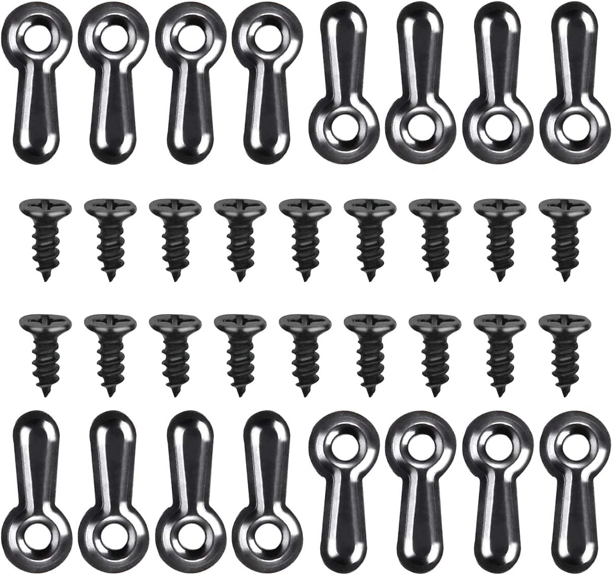 160-Piece Metal Picture Frame Set with 160 Screws, Turn Button Fasteners, Black Frame Hardware, Hanging Hangers for Photos, Crafts, Posters