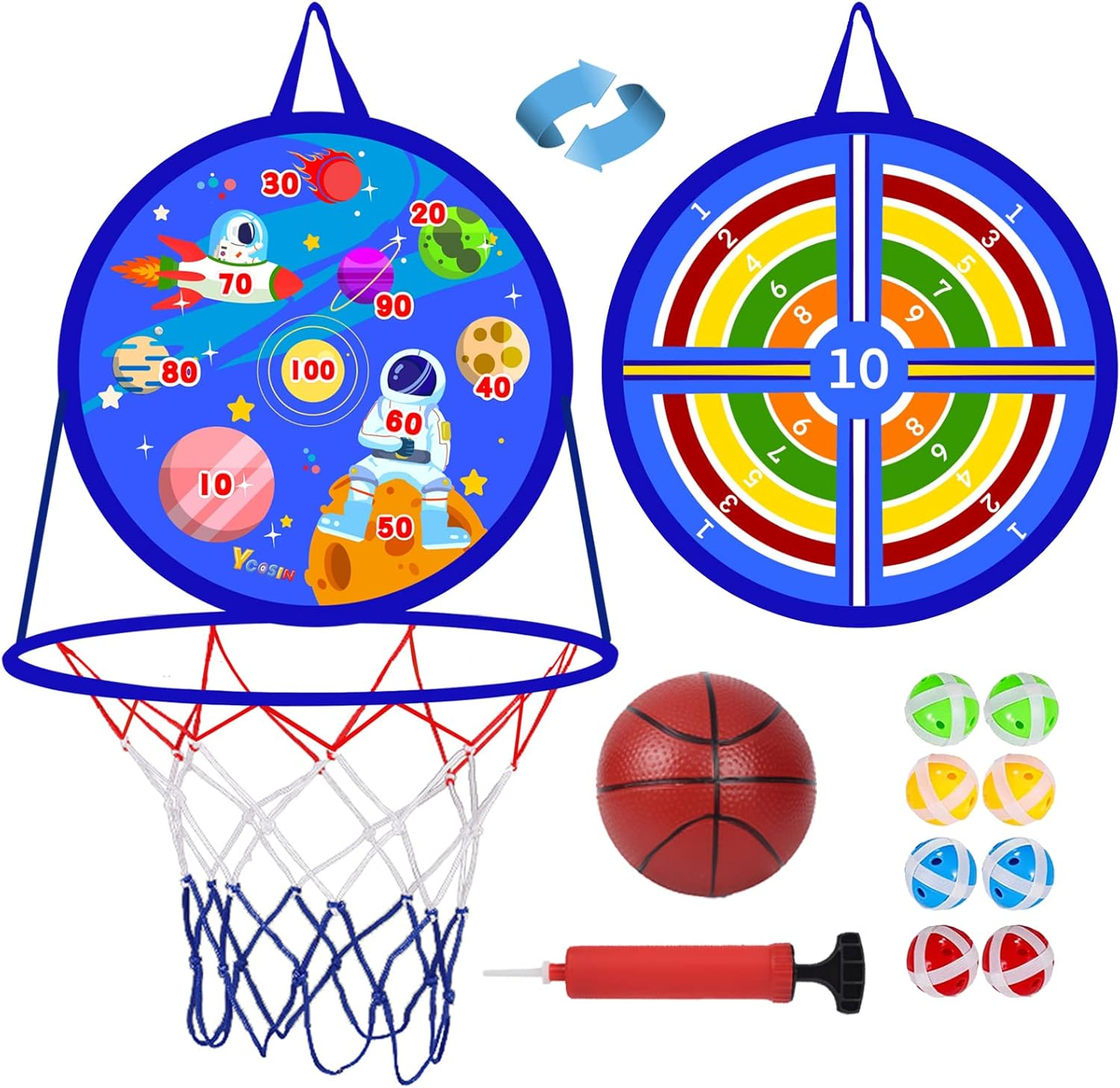 2 in 1 Basketball Hoop and Dart Board, 14