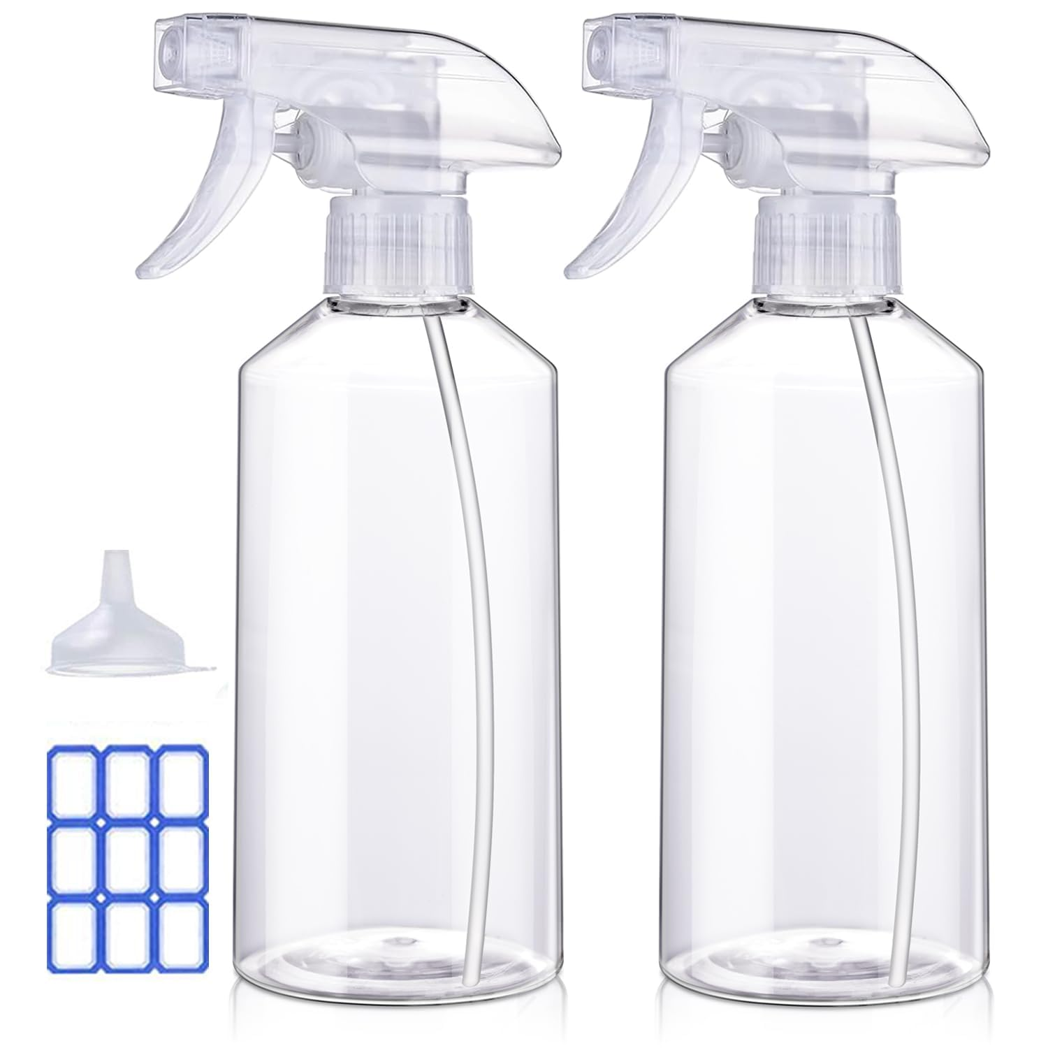 Spray Bottles - 16.9Oz/2Pack - Premium Adjustable Spray Bottles for Cleaning - No Leak and Clog Mister Spray Bottle - Spray Bottle for Hair, Plants, Pet, Vinegar, and Rubbing Alcohol Reagent