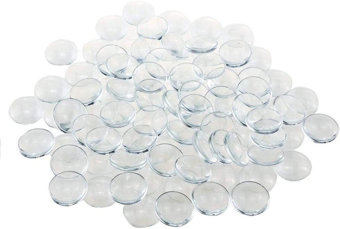 Dlonline 100 Pieces 30Mm Transparent Glass Cabochons, Clear Glass Dome Cabochon, Non-Calibrated round 1.18 Inch/30Mm for Photo Pendant Craft Jewelry Making