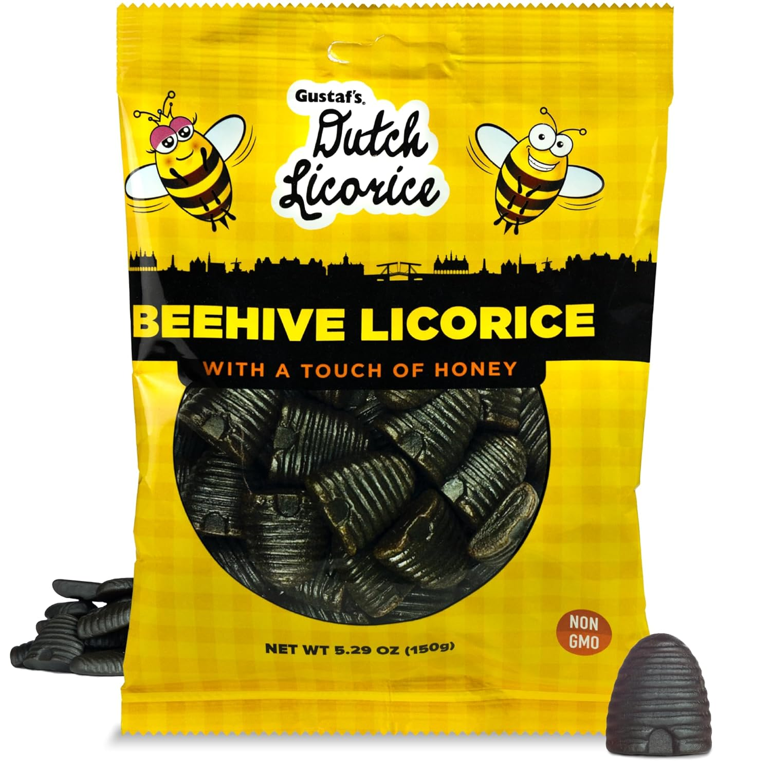 Gustaf'S Beehive Dutch Licorice Drops - 5.2Oz Bag - Sweet Honey Black Licorice 
