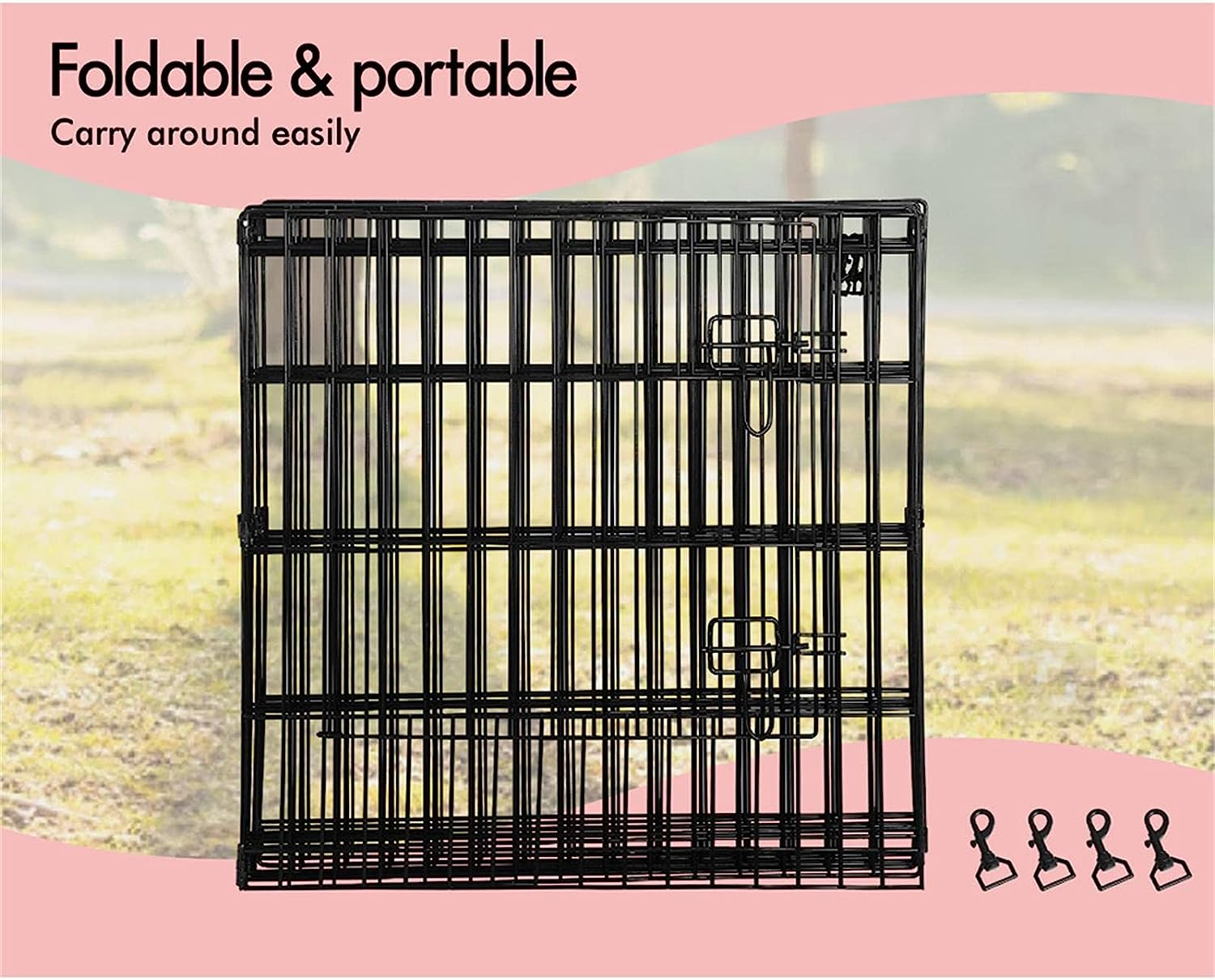 Beastie Foldable Pet Dog Metal Playpen 36", 8 Panels Folding Dog Play Pen Fra... - Picture 8 of 17