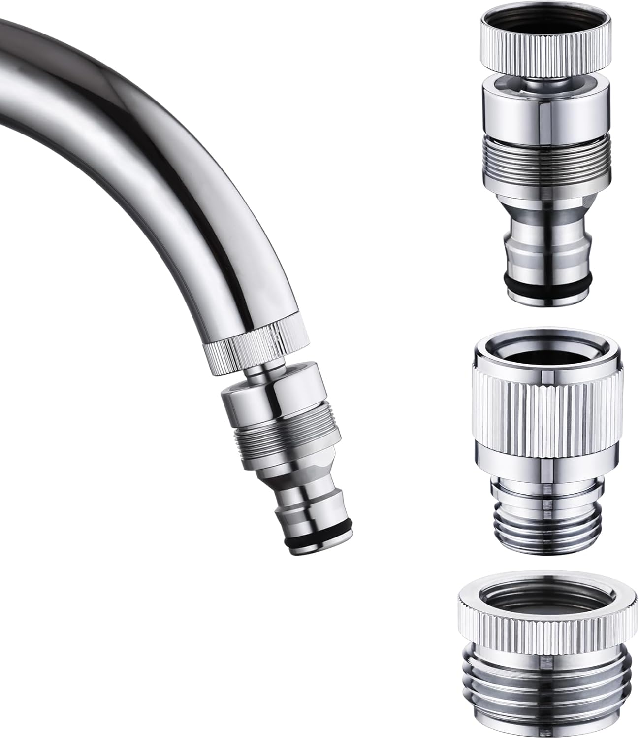 Sink Faucet Quick Connector Faucet to Garden Hose Adapter Dishwasher Washer Snap