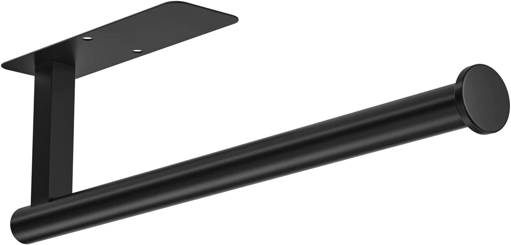 Paper Towel Holder under Cabinet, Self Adhesive and Drilling Paper Towel Holder Wall Mount for Kitchen, Black Paper Towel Holder SUS304 Stainless Steel