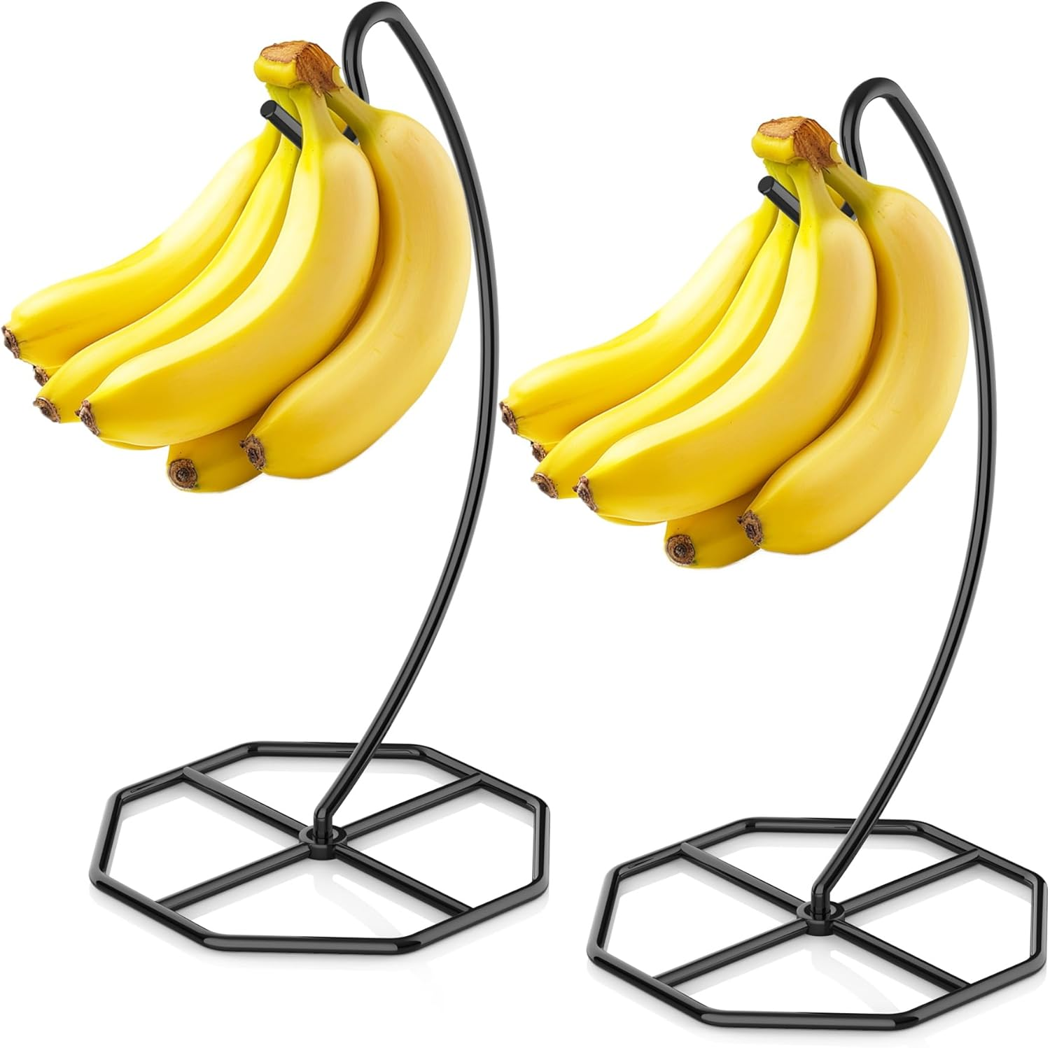 Banana Hanger, Tree Holder Metal Stand Holds Up to 15LB for Kitchen Counter 2 Pc