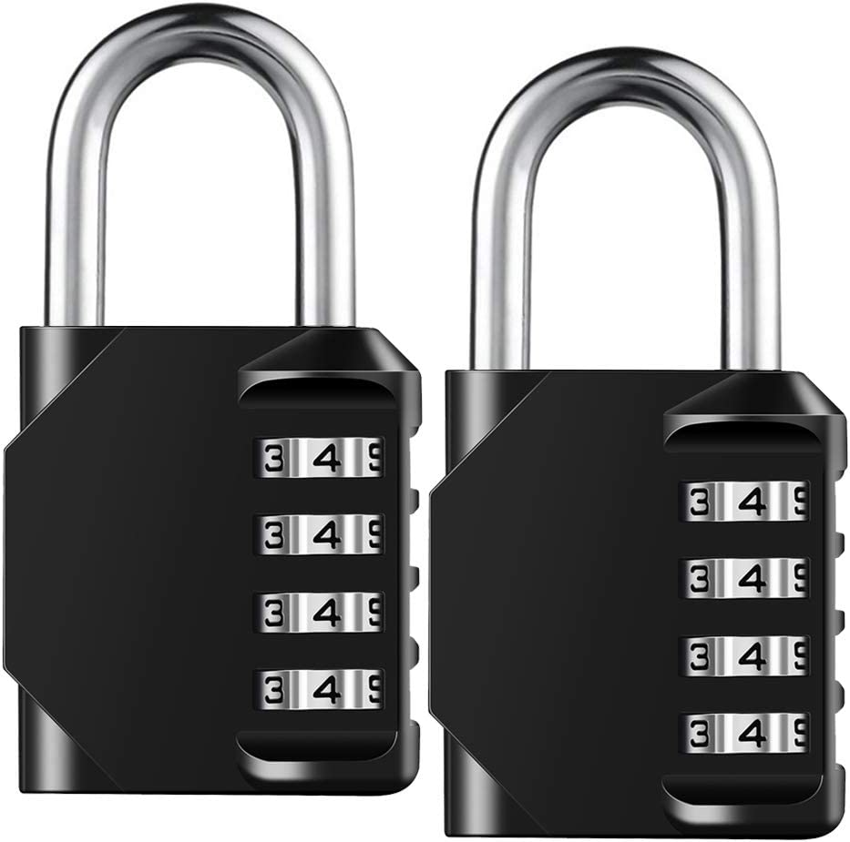 Combination Lock Resettable 4 Digit Padlock with Combination, AIHYTU Waterproof and Heavy Duty Combination Padlock Outdoor for School Gym Locker, Fence Gate, Toolbox, Employee Hasp Locker – 2 Pack