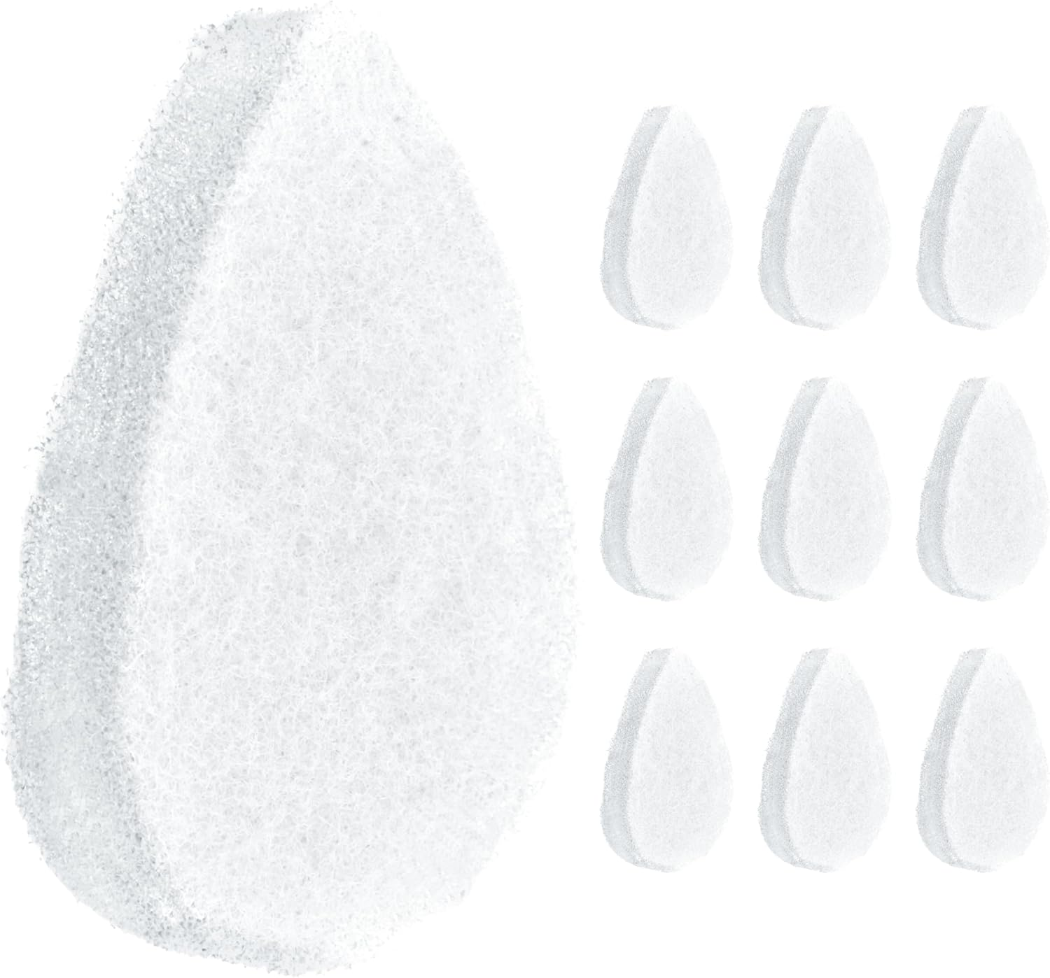 Facial Sponge - Daily Deep Cleansing Face Scrubber - Gentle Exfoliating Pads for Dead Skin Removal - Reusable Face Scrub Pads for Normal to Oily Skin - Pack of 10, White, Regular Puff Style