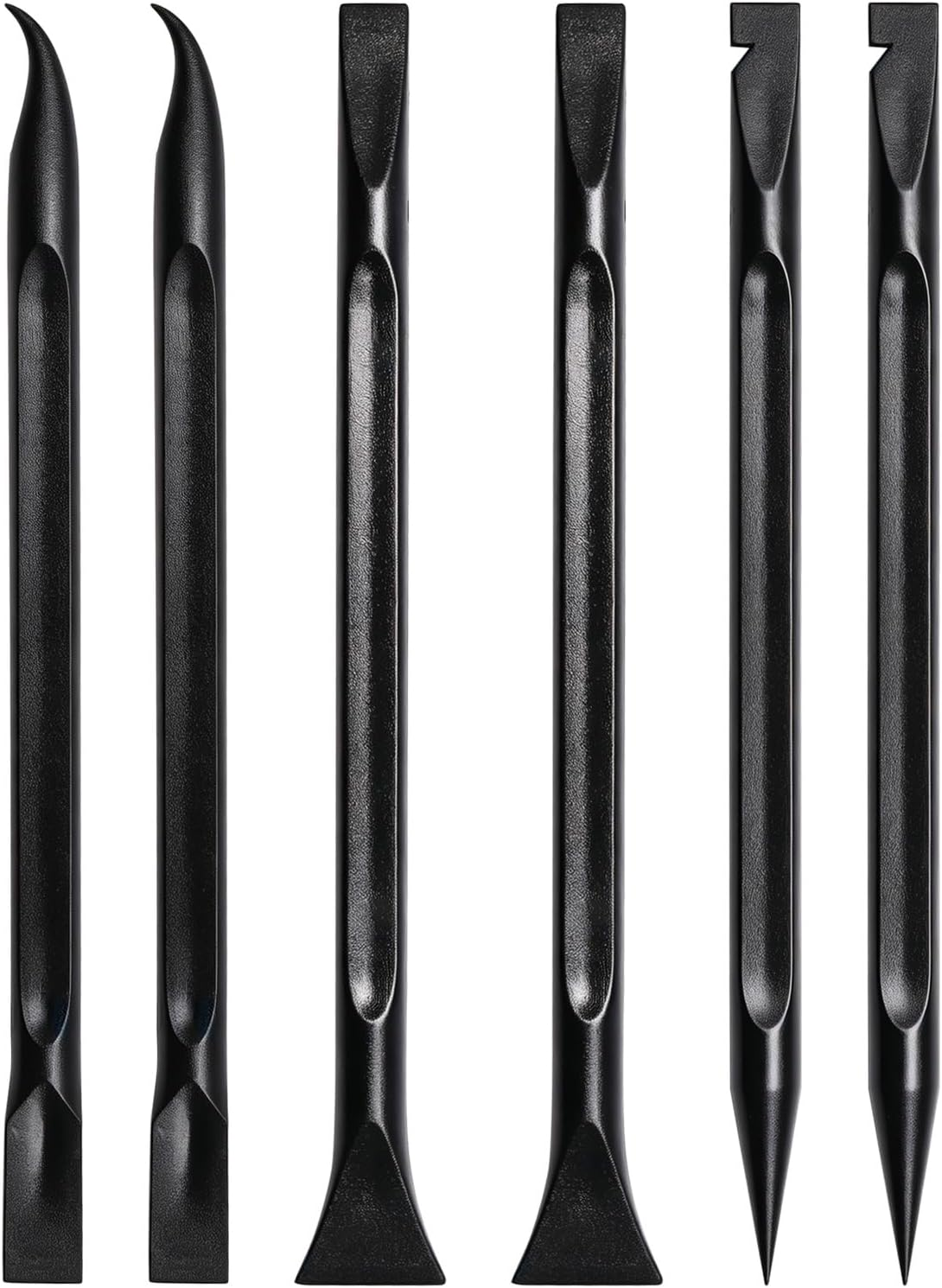 6 Pack Car Detailing Picks Set, Black Plastic Detailing Picks with 6 Cleaning Heads, Safe Automotive Cleaning Tools for Interior Exterior Car Detailing