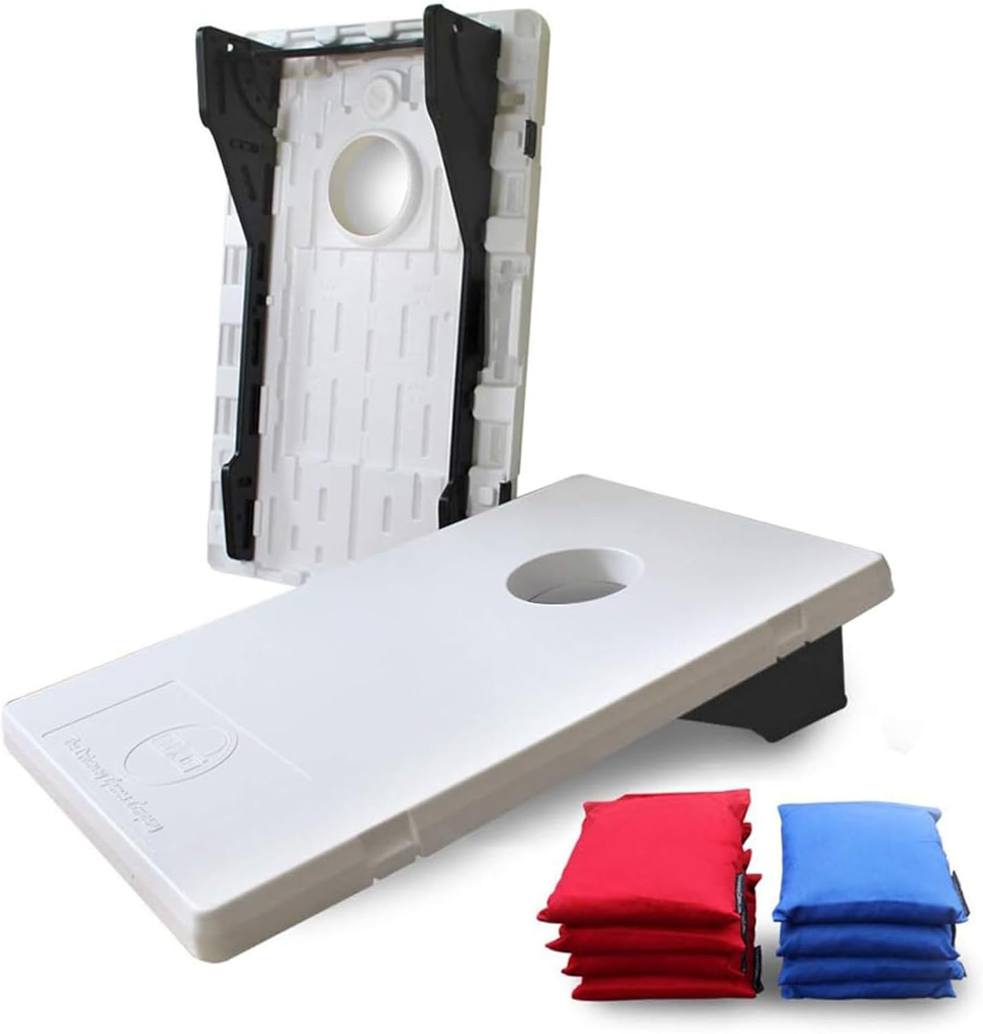 All Weather Corntoss Bean Bag Cornhole Yard Game Set for Indoor and Outdoor Use with 2 Target Boards and 8 Bean Bags