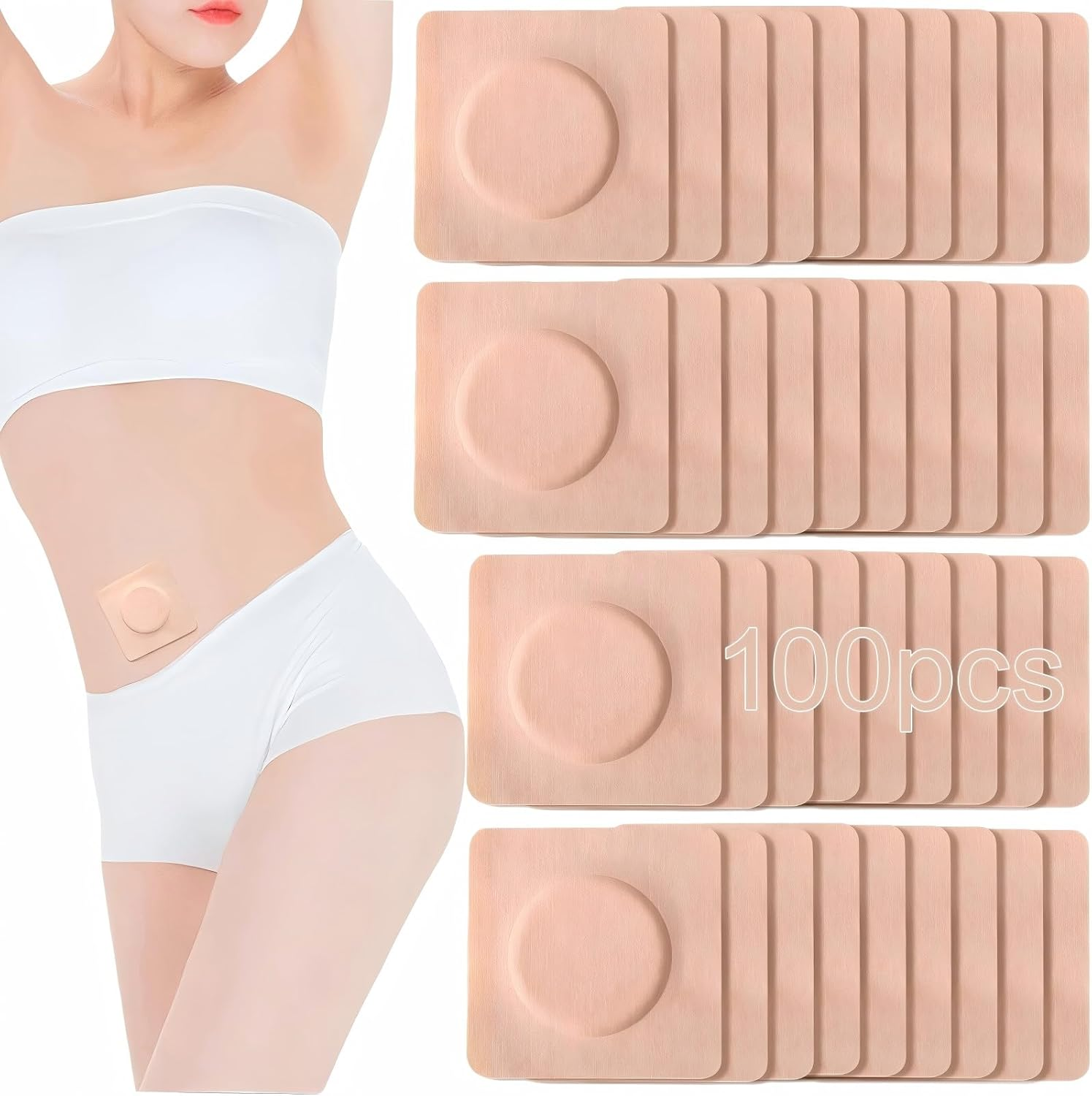 100 Pcs Castor Oil Wrap Pads, 2 Inch Self Adhesive Sleep Patches Pack for Bel... - Picture 2 of 13