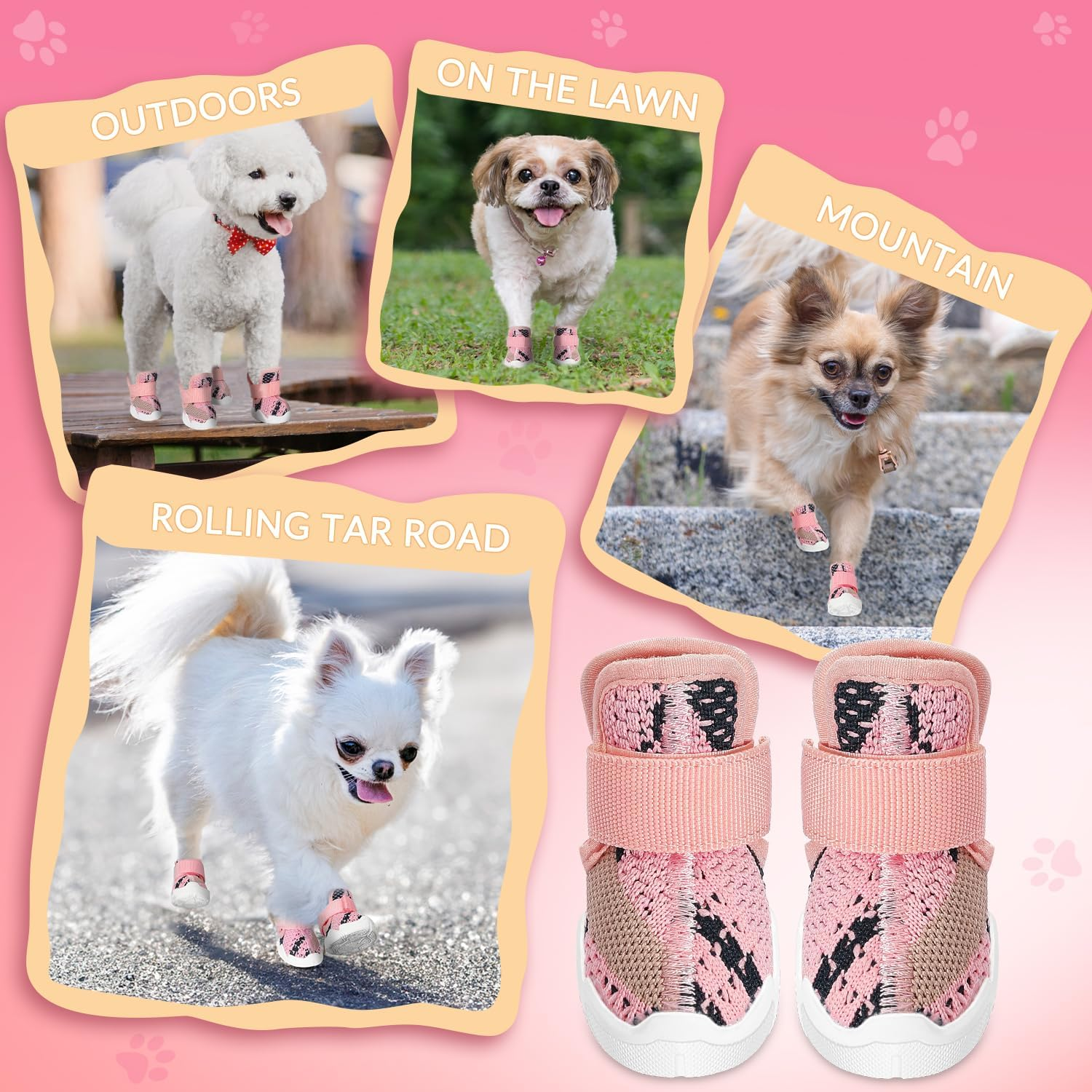 AUTOWT Dog Boots, 2 PCS Breathable Dog Paw Protector, Dual Outdoor Non-Slip D... - Picture 9 of 18