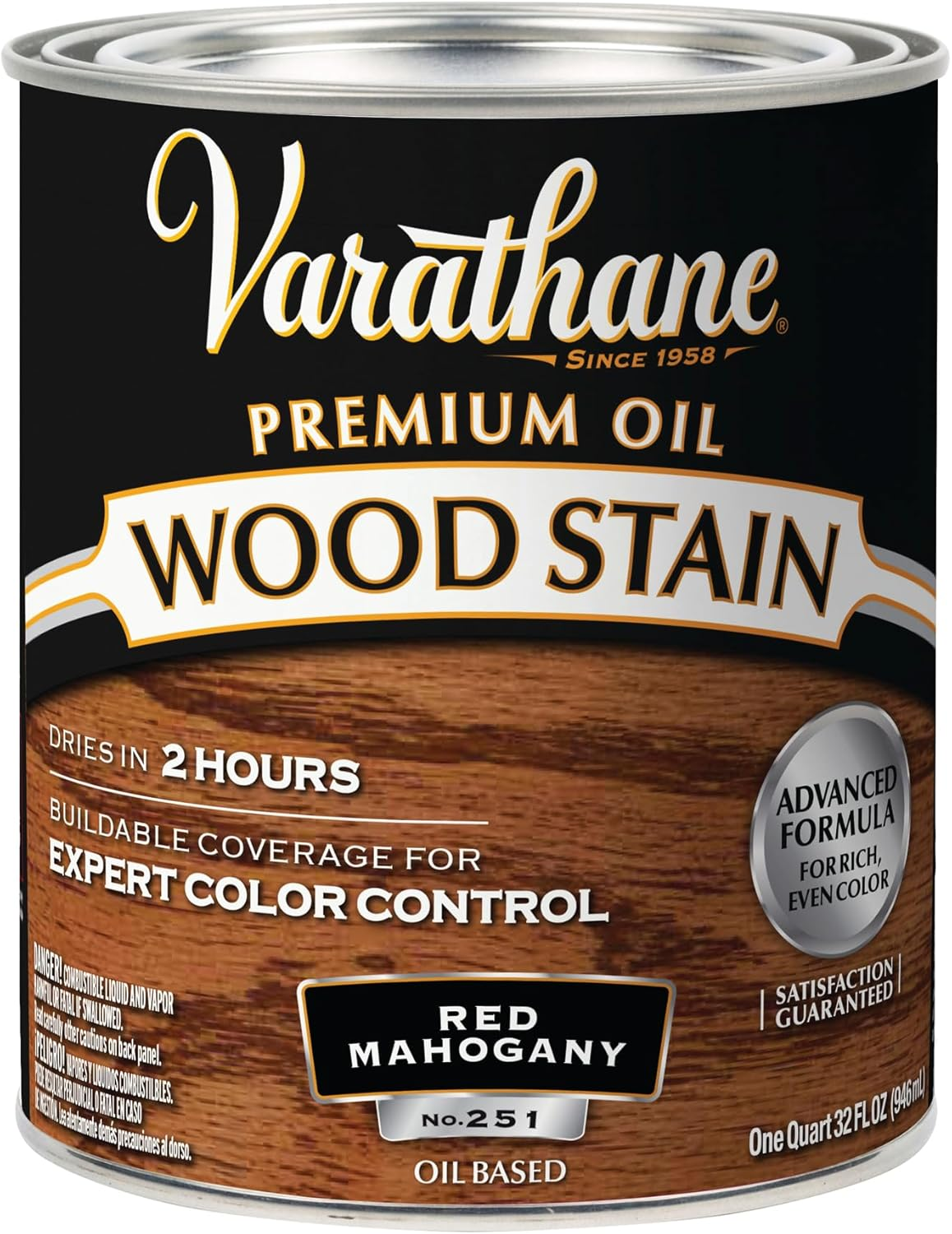 211724H Premium Wood Stain, Quart, Red Mahogany