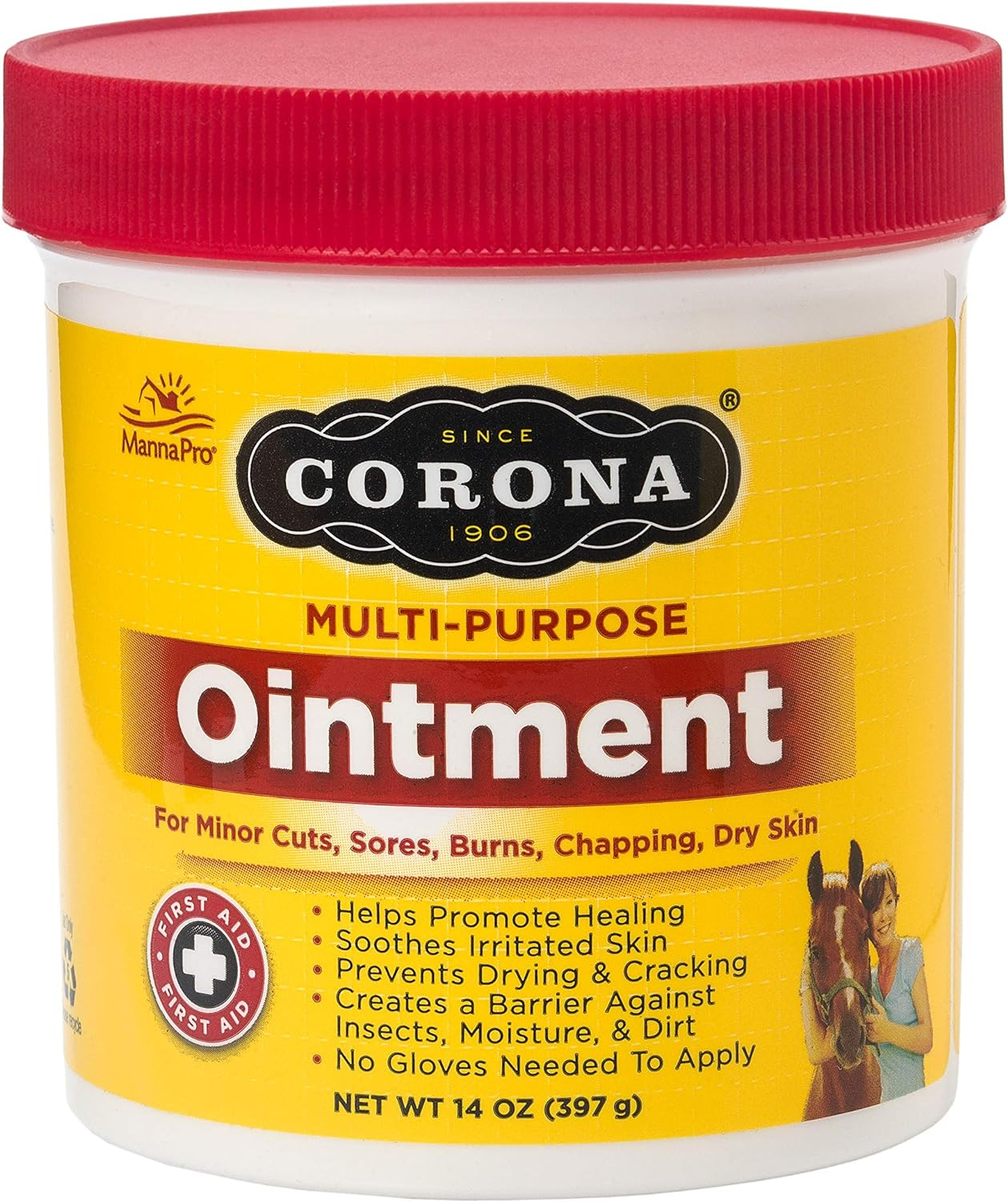 Corona Multi-Purpose Ointment 14oz Lanolin Horse Wound Care Minor Cuts Burns USA