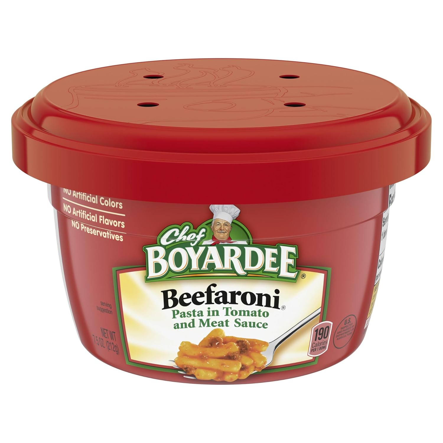 Beefaroni Pasta, Microwave Food, 7.5 OZ Microwaveable Bowl (12 Bowls)