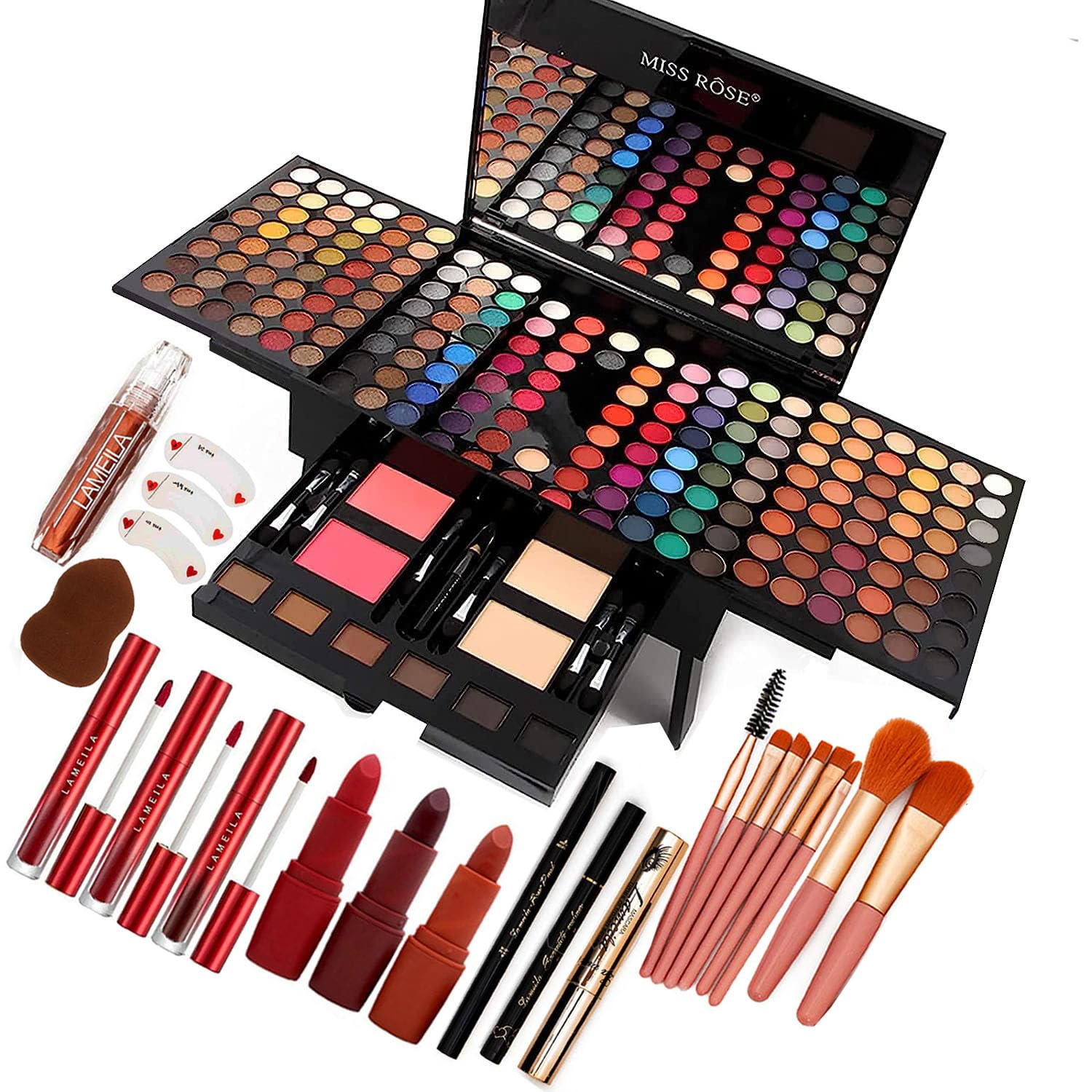 190 Colors Makeup Kit Professional All-In-One Set for Women with Eyeshadow, Lips