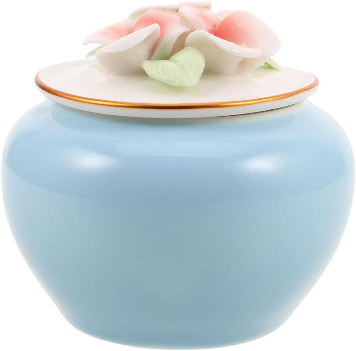 Ceramic Pet Urn Small Pet Ashes Urn Keepsake Box for Cat and Dog Tight-Fitting Lid Memorial for Cremated Remains Home Funeral and Burial 3.74 X 3.74 X 3.35 In