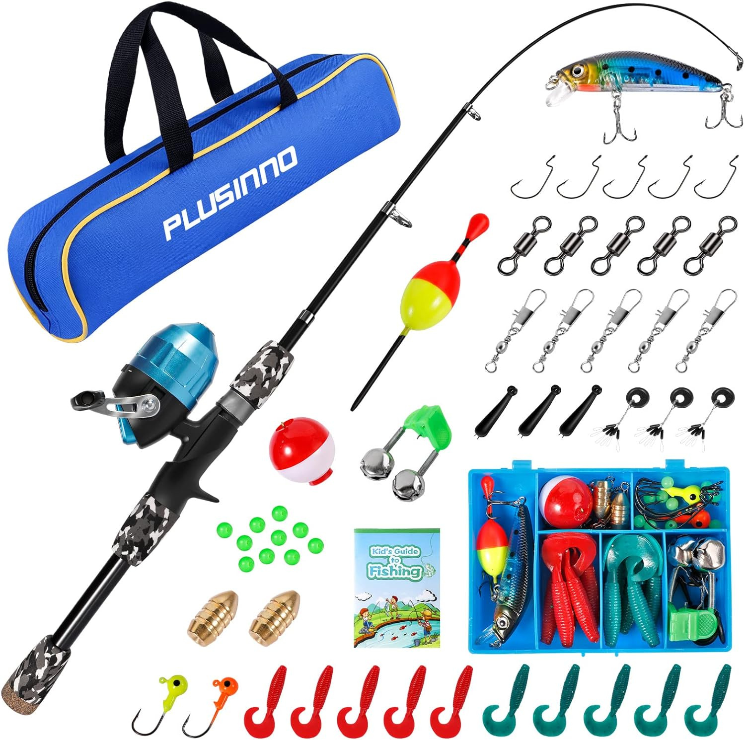 best fishing tackle pole for youth Kids Fishing Pole with Spincast Reel Telescopic Fishing Rod Combo Full Kits  for