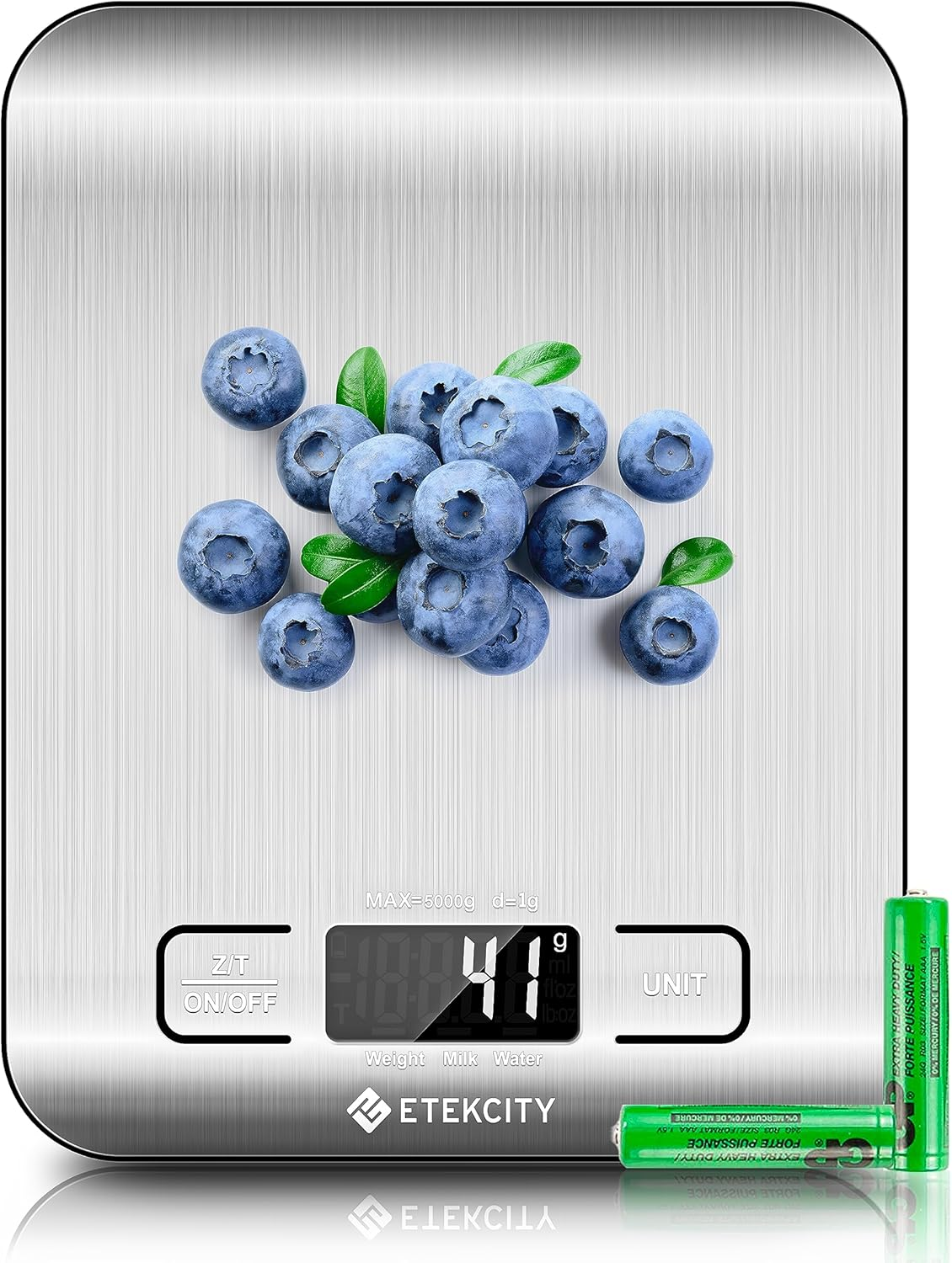 Food Kitchen Scale, Digital Grams and Ounces, 11Lb | Tare Function, Ideal for Baking, Weight Loss, Keto, Meal Prep, Packages, Liquids and Jewelry, 304 Stainless Steel