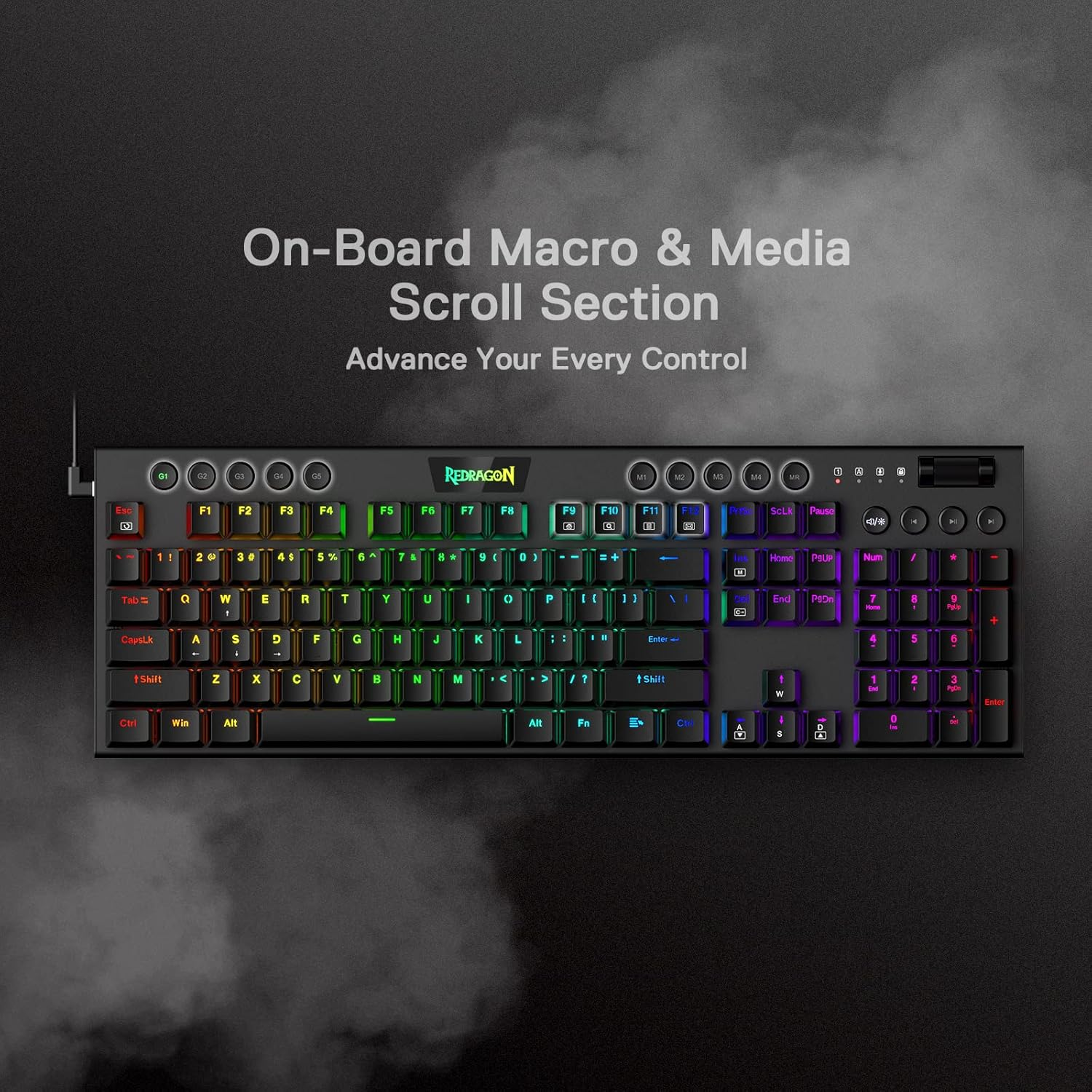 Redragon K619 Horus RGB Mechanical Keyboard, Ultra-Thin Designed Wired Gaming... - Picture 7 of 15