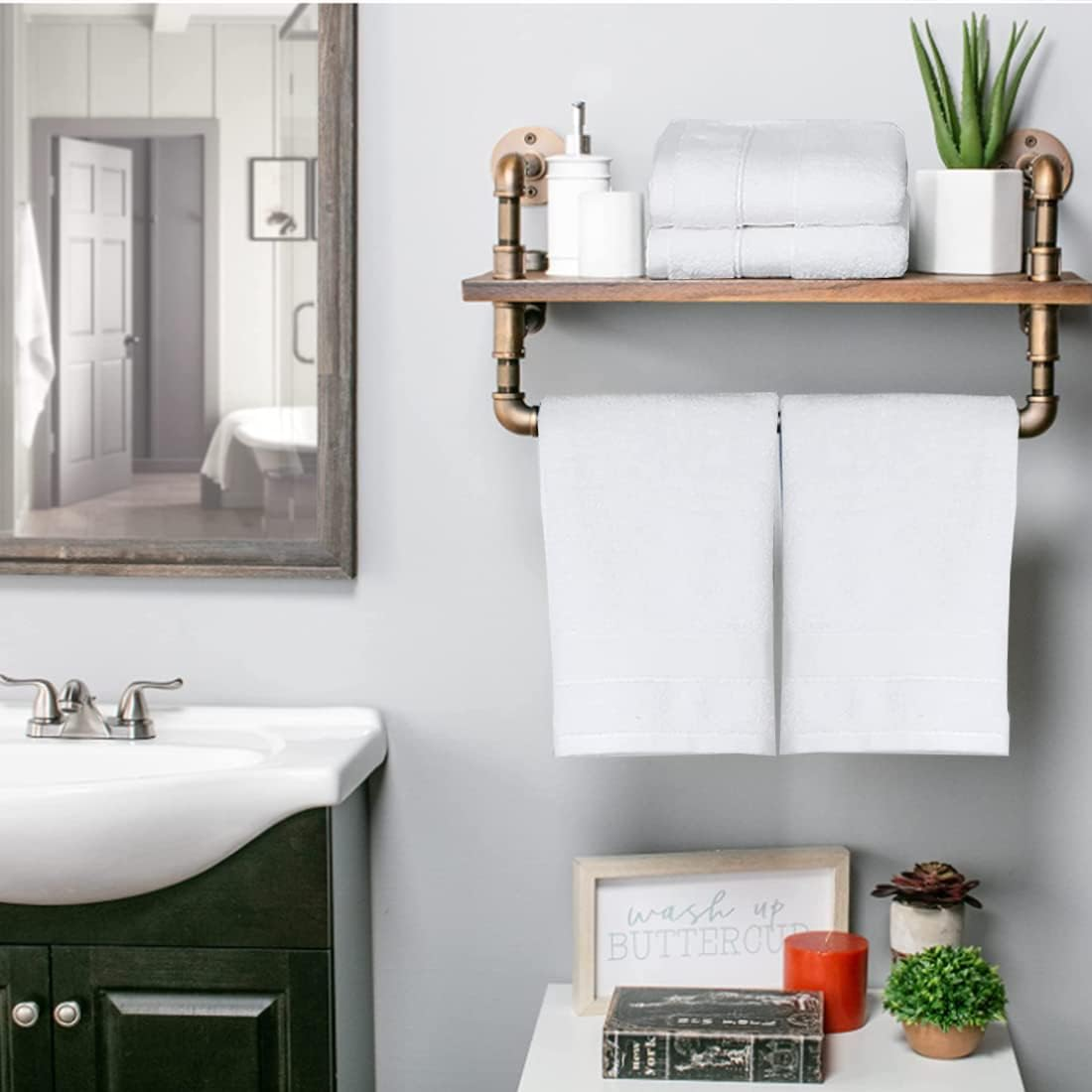 Hand Towels for Bathroom - Cotton Ultra Soft Highly Absorbent Hand Towel 2 Set, Size 14