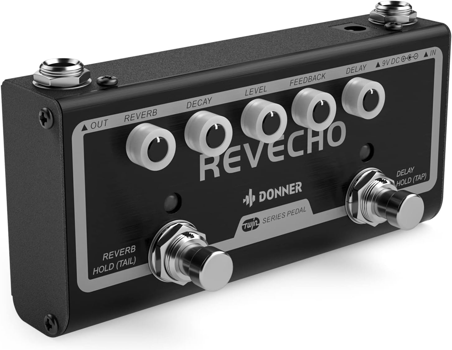 2-in-1 Reverb Delay Pedal with Tap Tempo for Electric Guitar