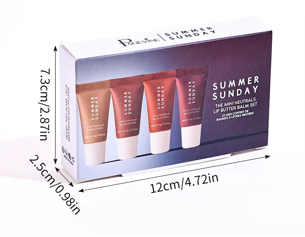 Wholesale Four-Piece Lip Gloss Set, Hydrating and Lustrous Makeup, Waterproof, Long-Lasting and No Smudging