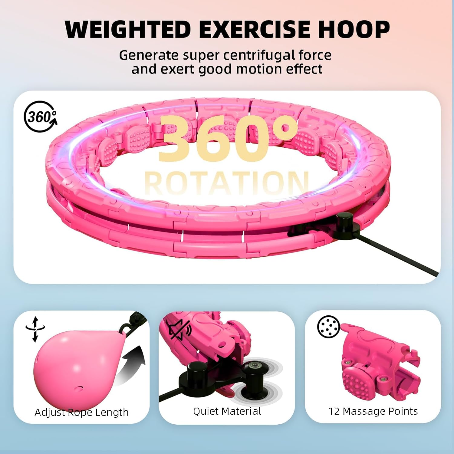 Weighted Hula Infinity Fitness Hoop for Adult Weight Loss, 2 in 1 Smart Fitne... - Picture 7 of 15