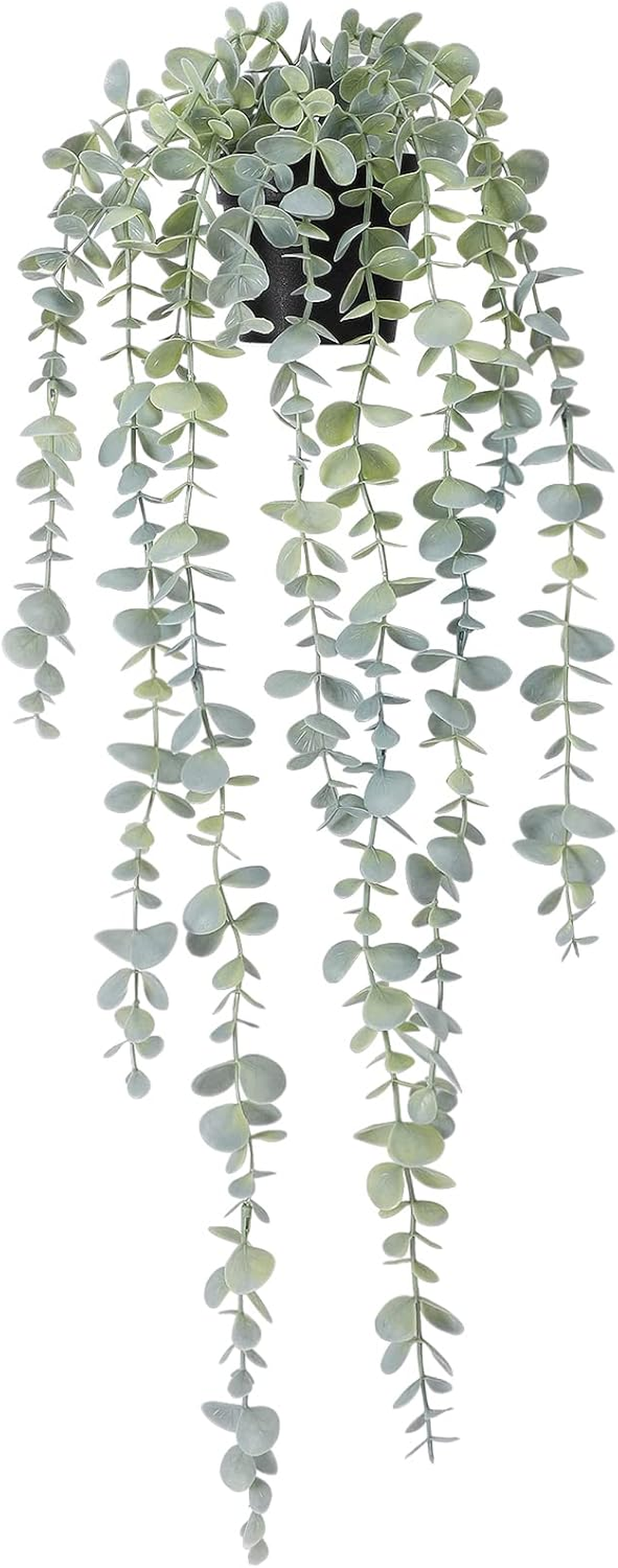 COCOBOO 1Pcs Artificial Hanging Plants Fake Eucalyptus Potted Plant Hanging Plant for Wall Room Home Indoor Outdoor Shelf Decoration