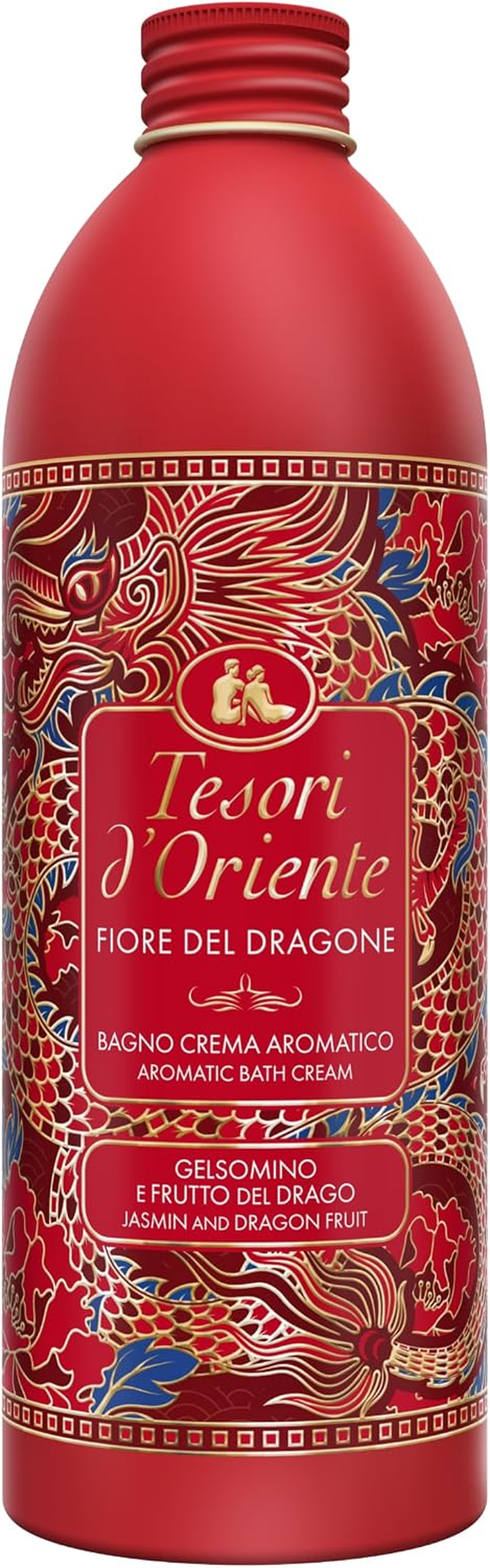 Tesori D'Oriente - Bagno Crema Fiore Del Dragone E Pitaya, Bagnoschiuma Dalle Note Di Fiori Bianchi, Deterge Delicatamente La Pelle Donando Un Profondo Benessere, 500Ml