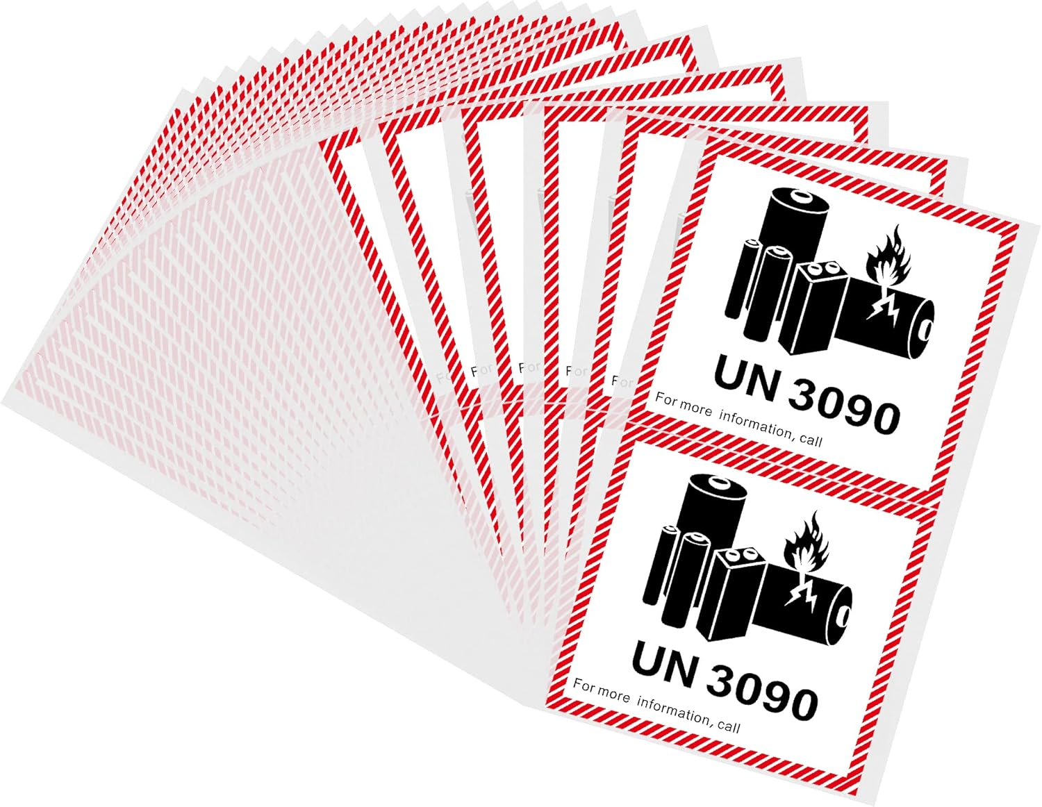 Hybsk UN3481 Labels 4.7 x 4.3 Inch Lithium Ion Battery Transport Caution Warn... - Picture 8 of 16