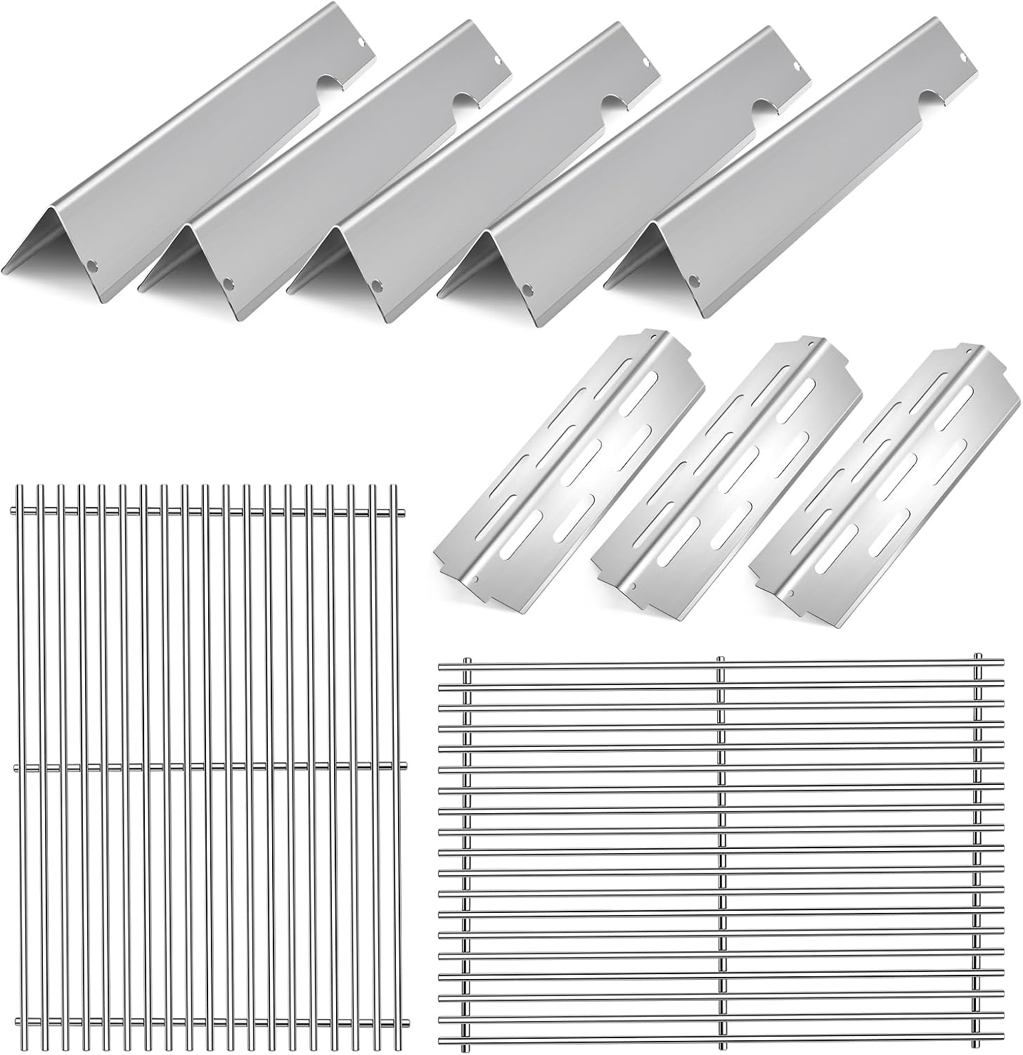 Stainless Steel 66032 Flavorizer Bars for Weber Genesis 2 Grill Parts 66095 Grill Grates 66795 Heat Deflector Grill Replacement Parts for Weber Genesis Ii E-310 E-315 E-325 E-335 S-335 GS4