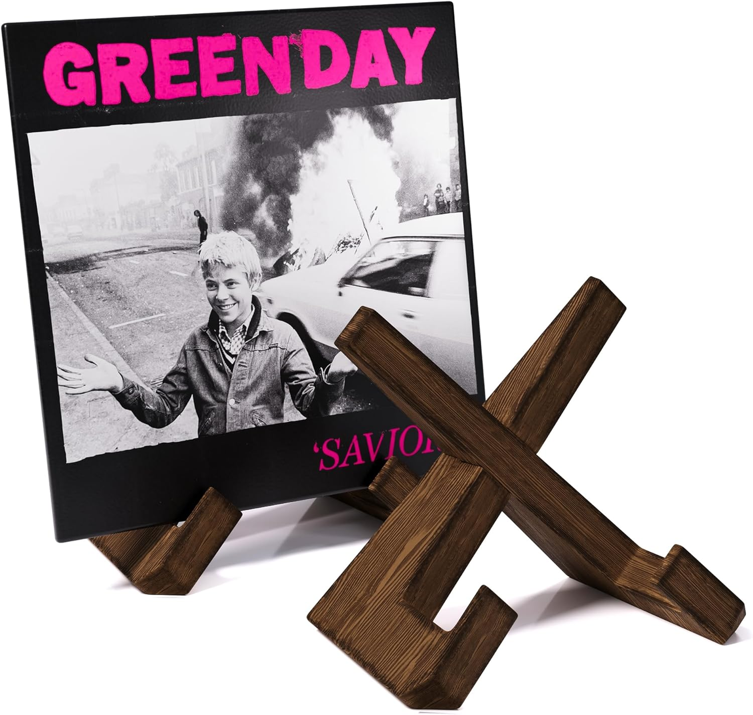 Now Playing Vinyl Record Stand, Premium Wood Retro Now Playing Record Holder, 1 Second Assemble Now Spinning Record Holder, Wooden Vinyls Record Display, Record Player Accessories