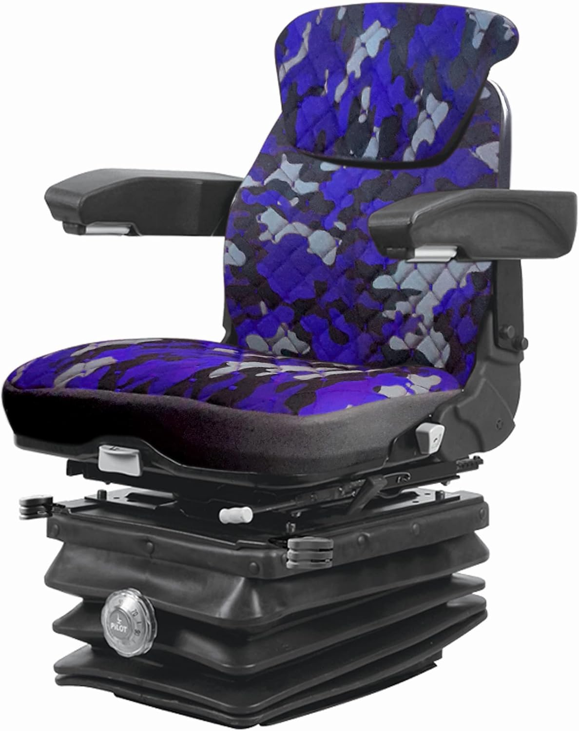 Heavy Duty Universal Tractor Seat Cover for Cabinet Tractors with Headrest, Forklift Seat Cover, Impertex Blue Camuflage C3T-103