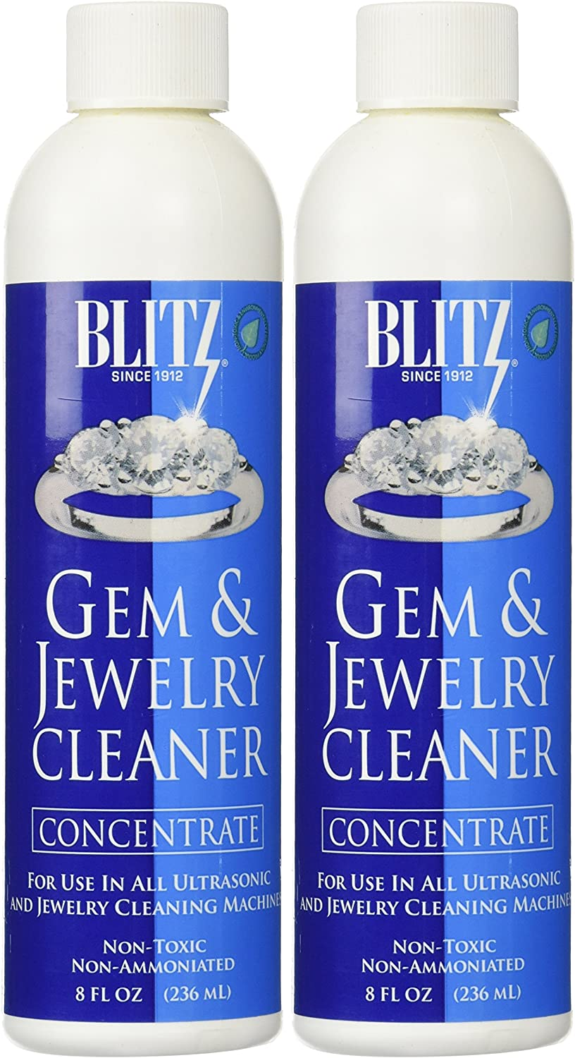 Blitz 653 Gem & Jewelry Non-Toxic Cleaner Concentrate for Use in Cleaning Machines, 8 Ounces, 2-Pack