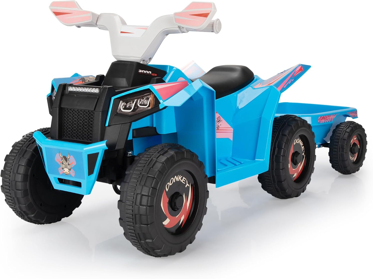 Electric Car for Kids ATV 4 Wheeler with Trailer & Music 6V