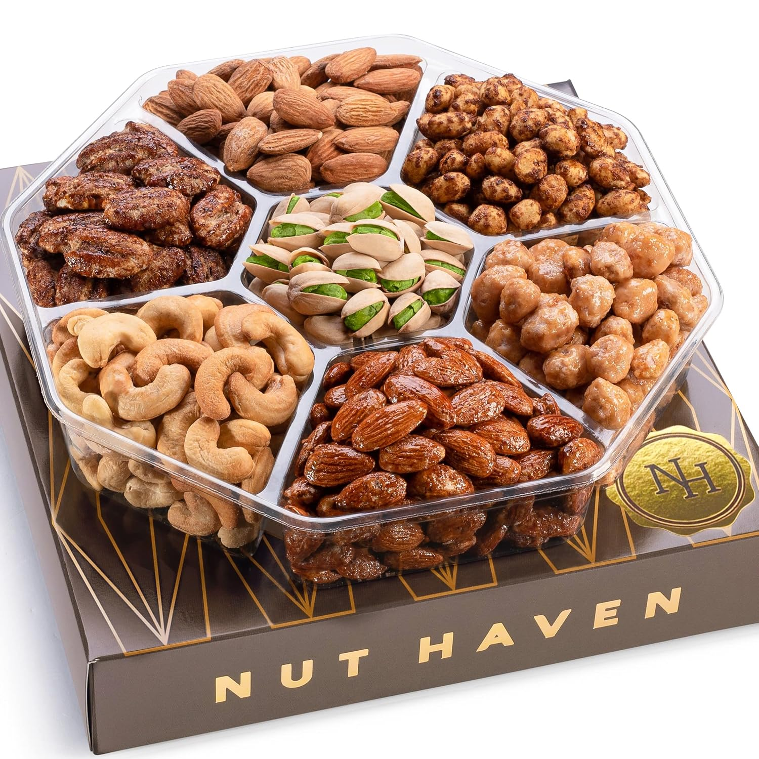 Thanksgiving Nuts Gift Basket - Assortment of Sweet & Roasted Salted Gourmet Nuts - Assorted Food Gift Box for Christmas, Holiday, Family, Sympathy, Men & Women.
