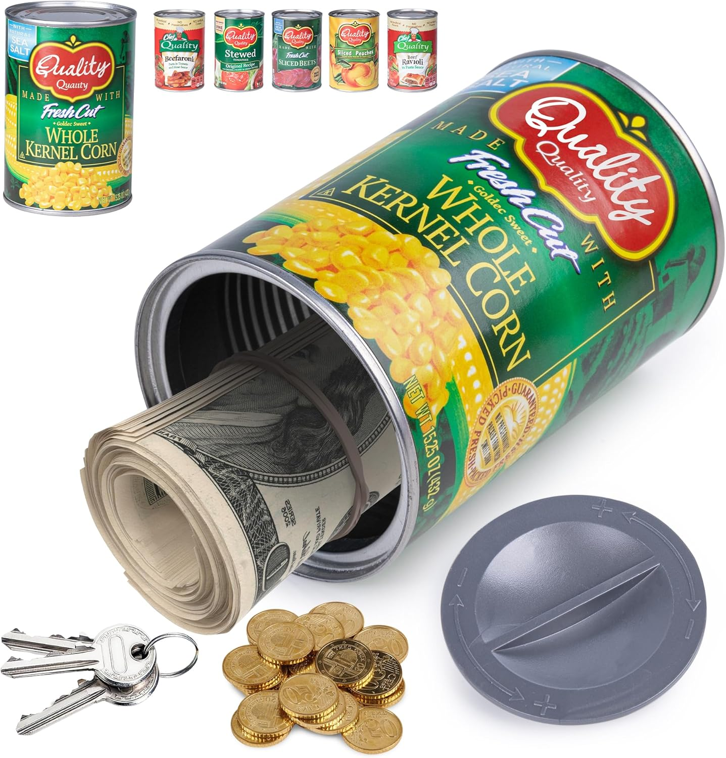 BARGIFTS Hidden Safe Fake Can with Hidden Compartment, Corn - Picture 2 of 16