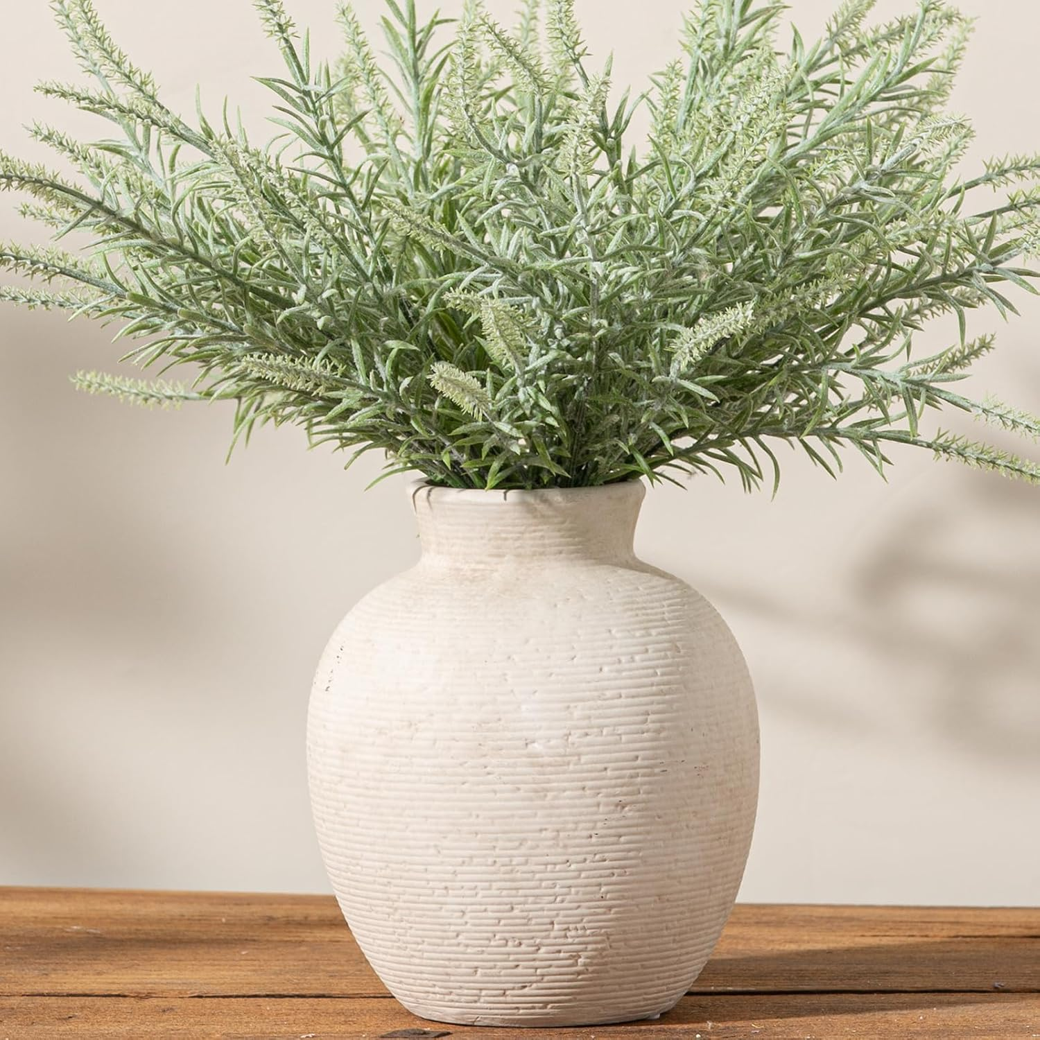 Ceramic Flower Vase 7.4 Rustic Farmhouse Table Decor for Living Room