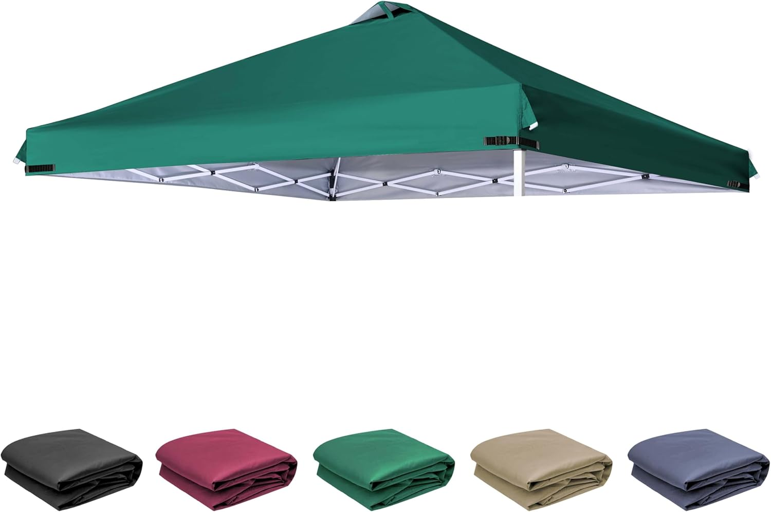 Replacement Top with Air Vent for 10X10 Canopy Frame, Canopy Cover ONLY, (Forest Green)
