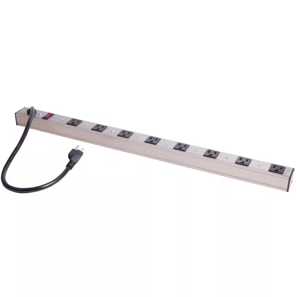 8-Outlet Aluminum Power Strip with 3 Ft. Power Cord