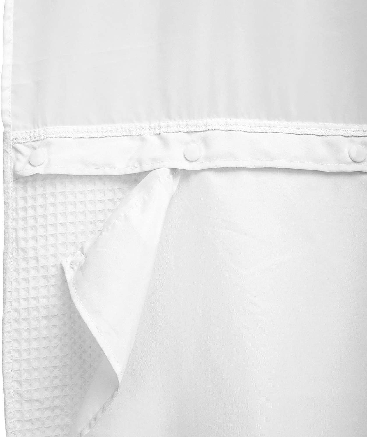 Fabric Snap-In Shower Curtain Liner , Removable & Washable, Hotel Style, 70X54,
