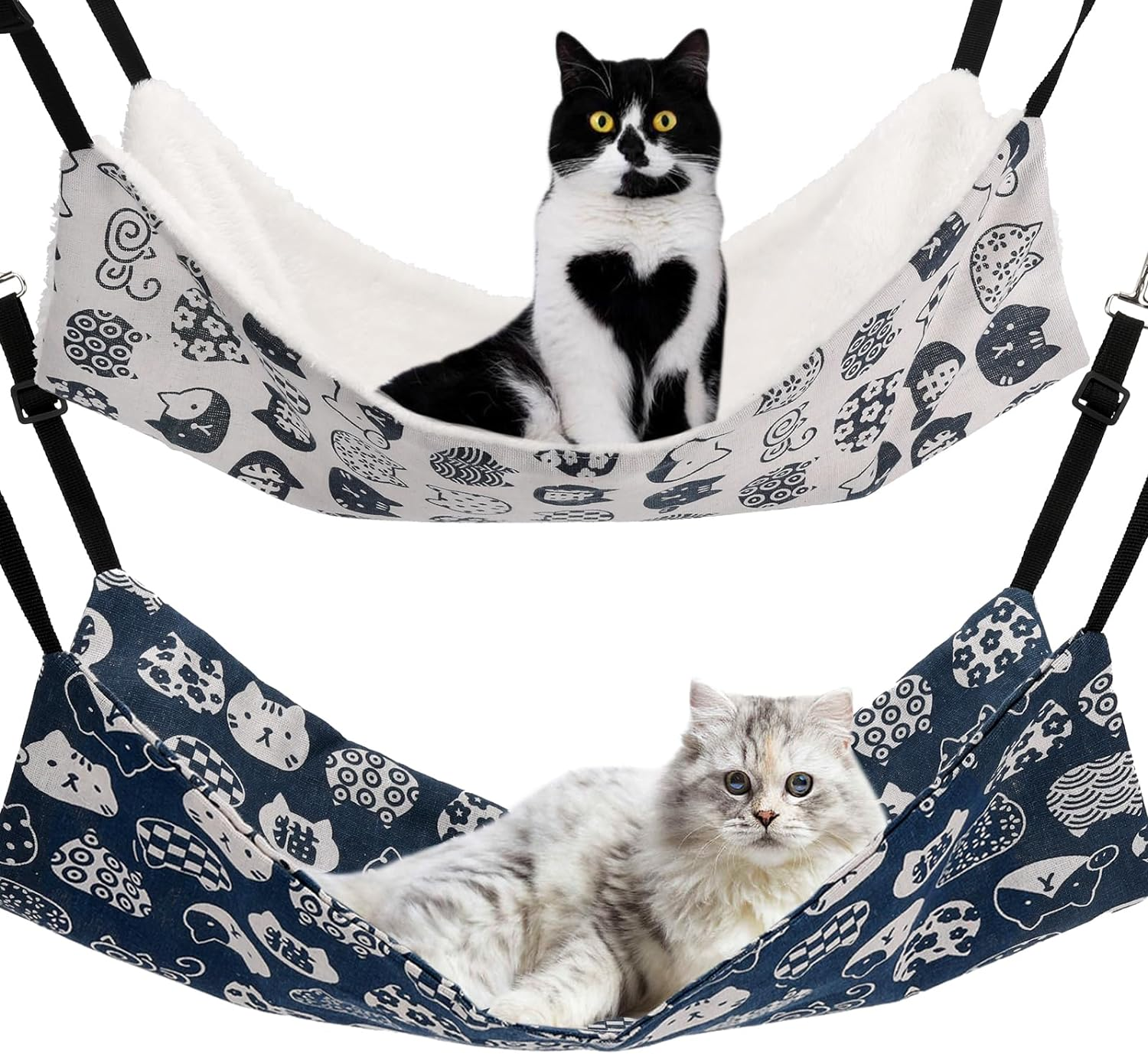 2 Pack Reversible Cat Hammock For Cage Hanging Pet Bed For Cats & Small Animals