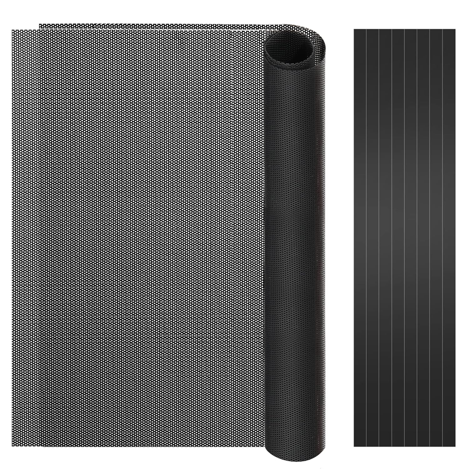 Moko 400X300Mm DIY PC Case Dust Mesh Filter, [2 Pack] PVC Dustproof Magnetic Dust Filter Cover, PC Mesh Grill with Magnetic Frame Strip Computer Cooler Fan Dust Filter for Computer PC Case, Black